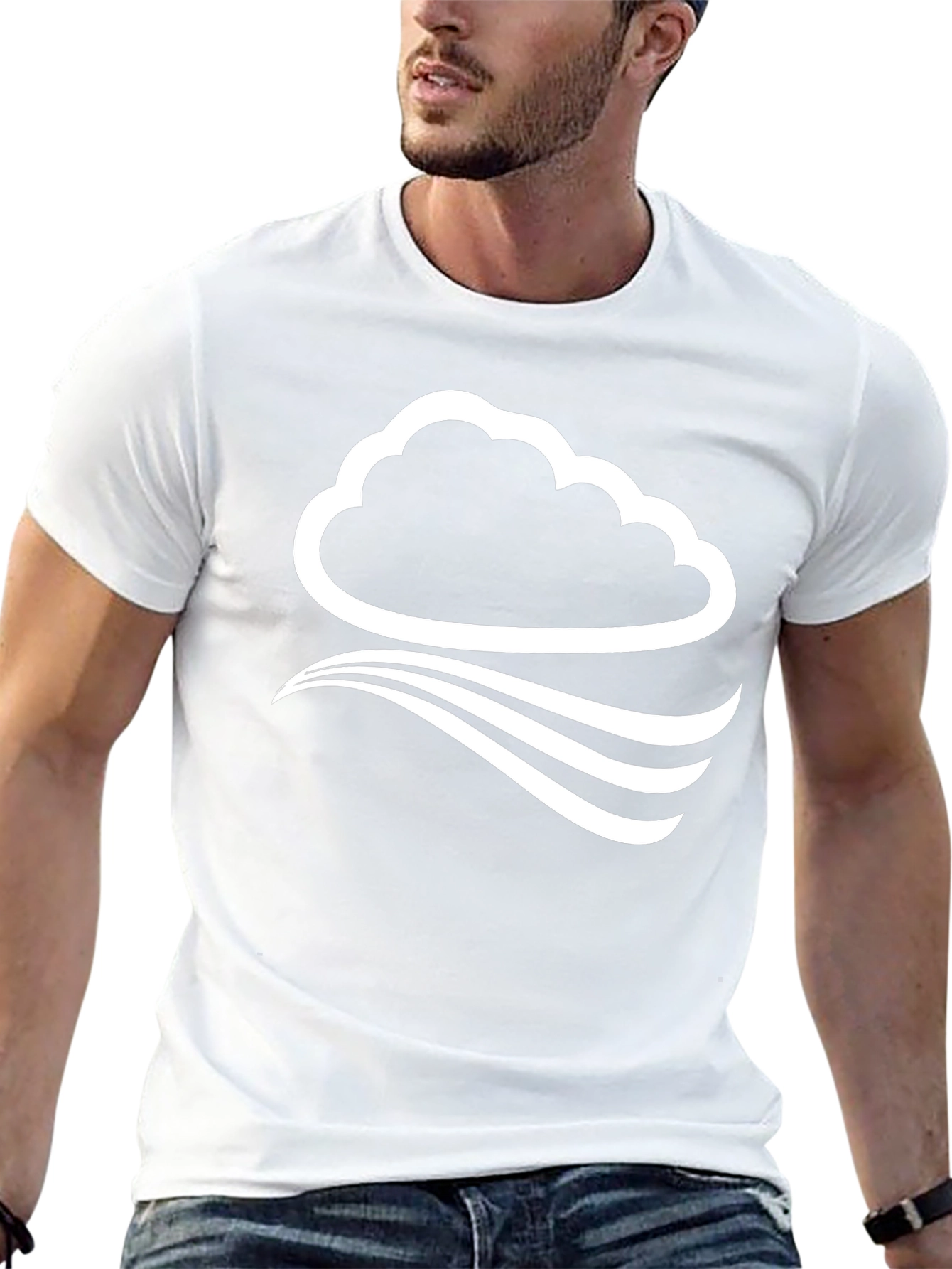 Cloud Wave Graphic Tee - Stylish Black T-Shirt