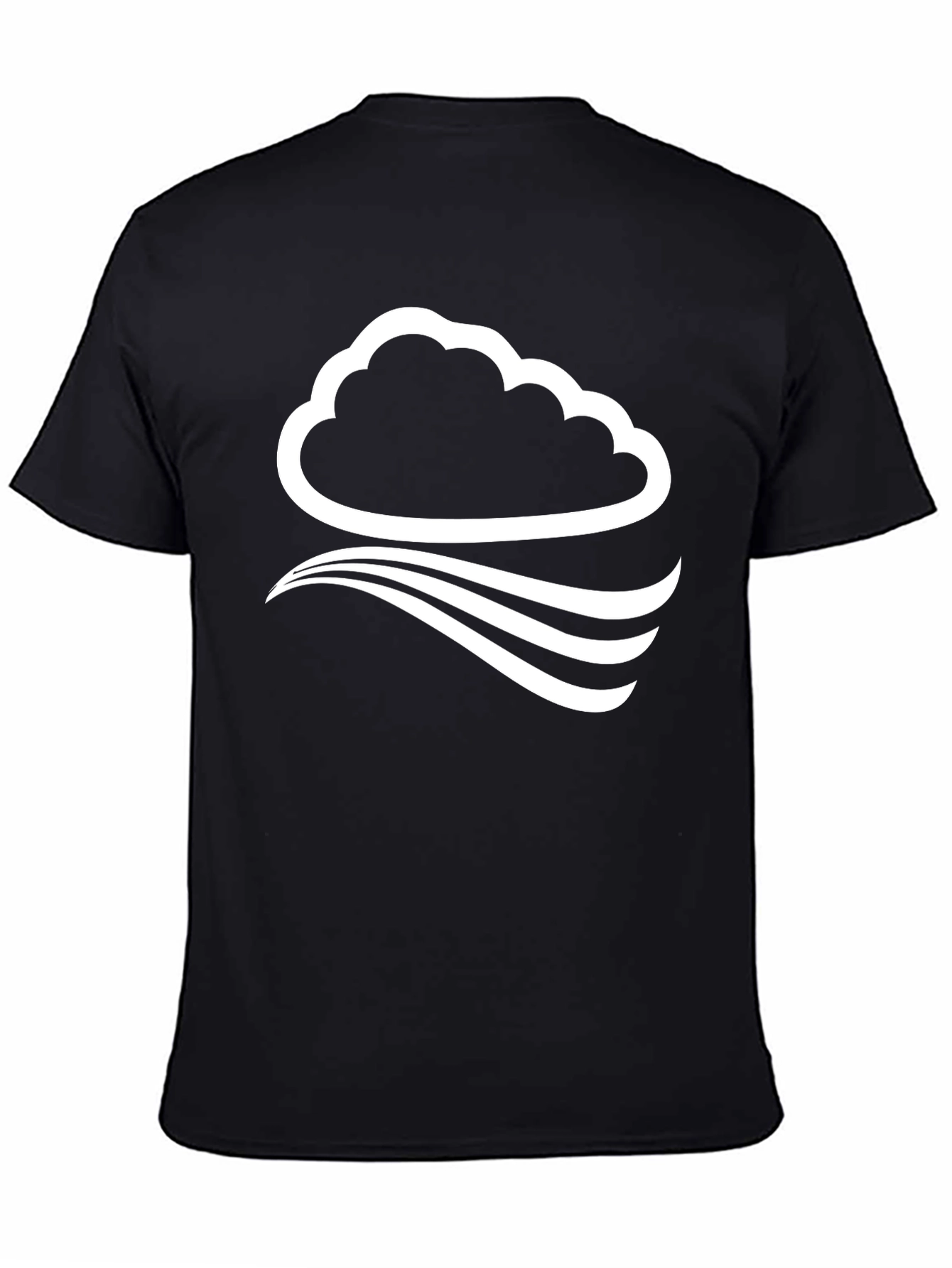 Cloud Wave Graphic Tee - Stylish Black T-Shirt
