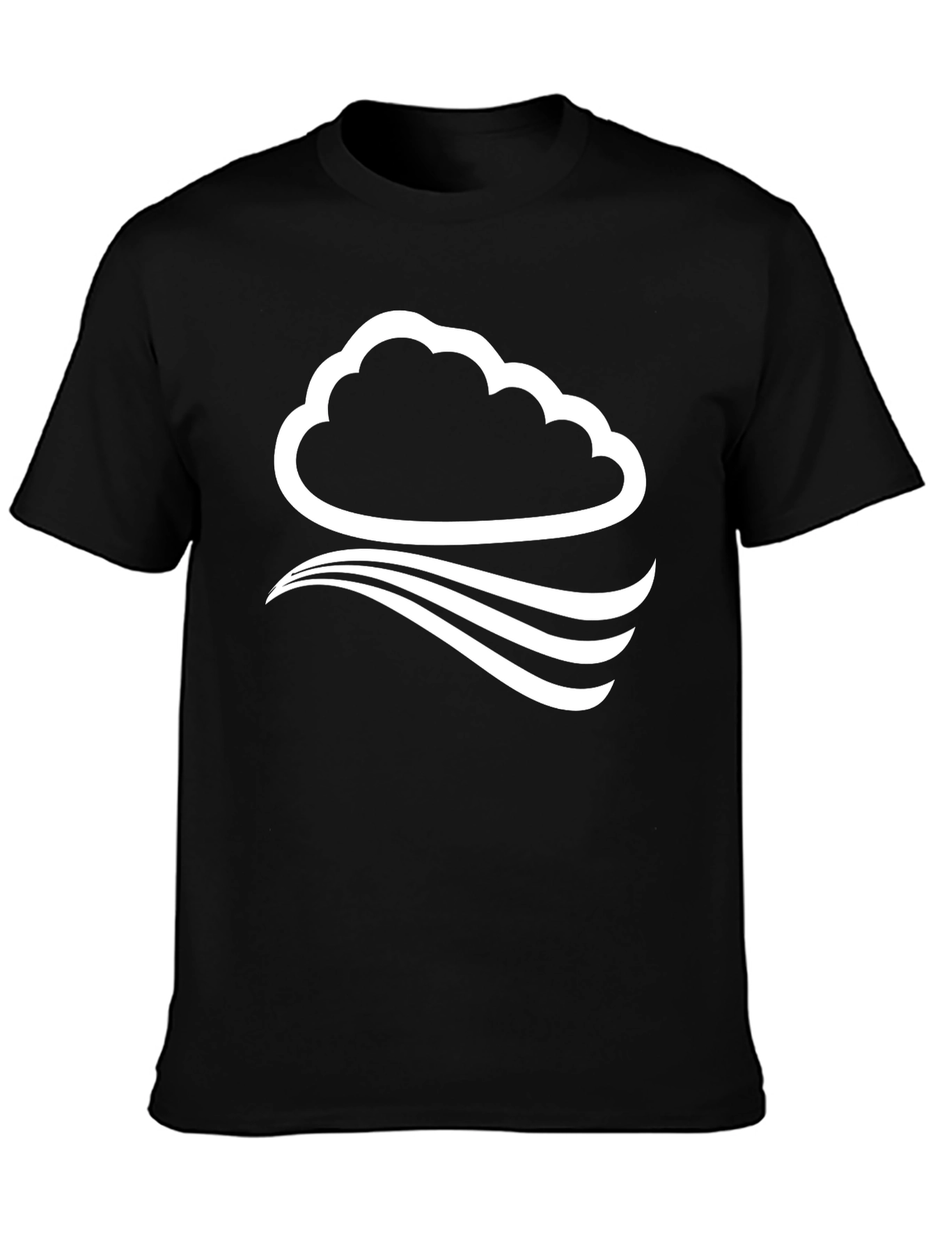 Cloud Wave Graphic Tee - Stylish Black T-Shirt