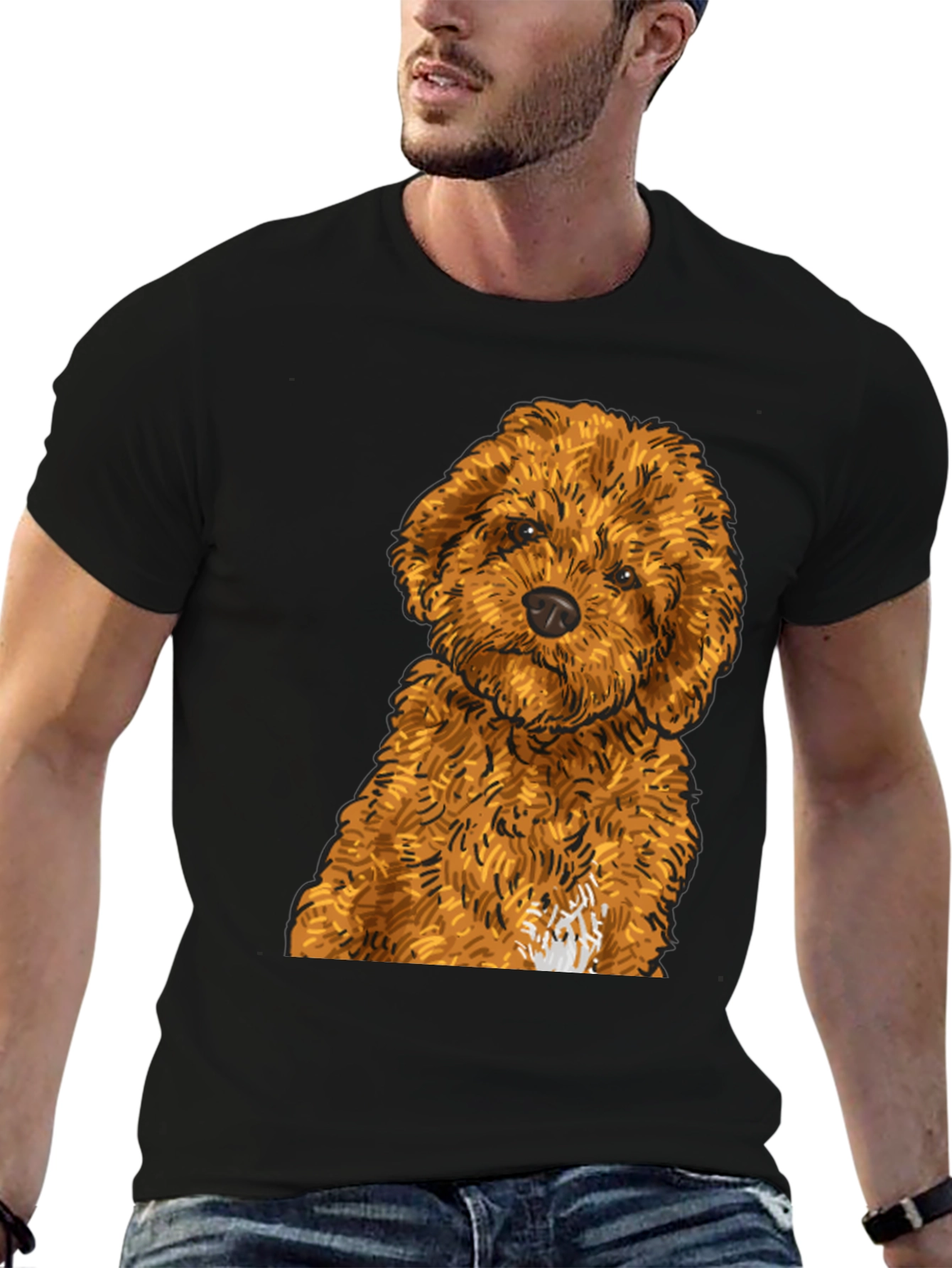 Cute Dog Graphic Tee - Unisex Black T-Shirt
