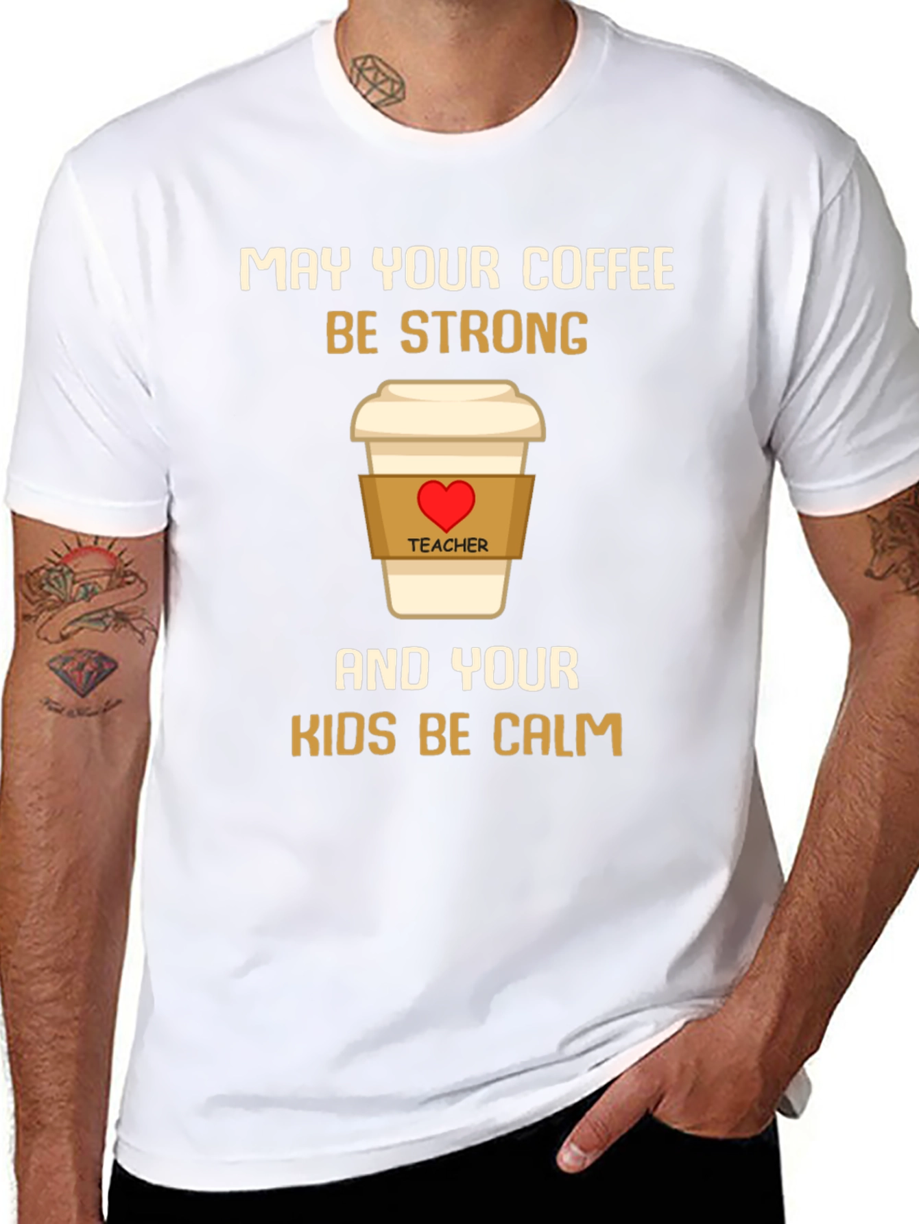 Teacher Coffee Strong Kids Calm T-Shirt