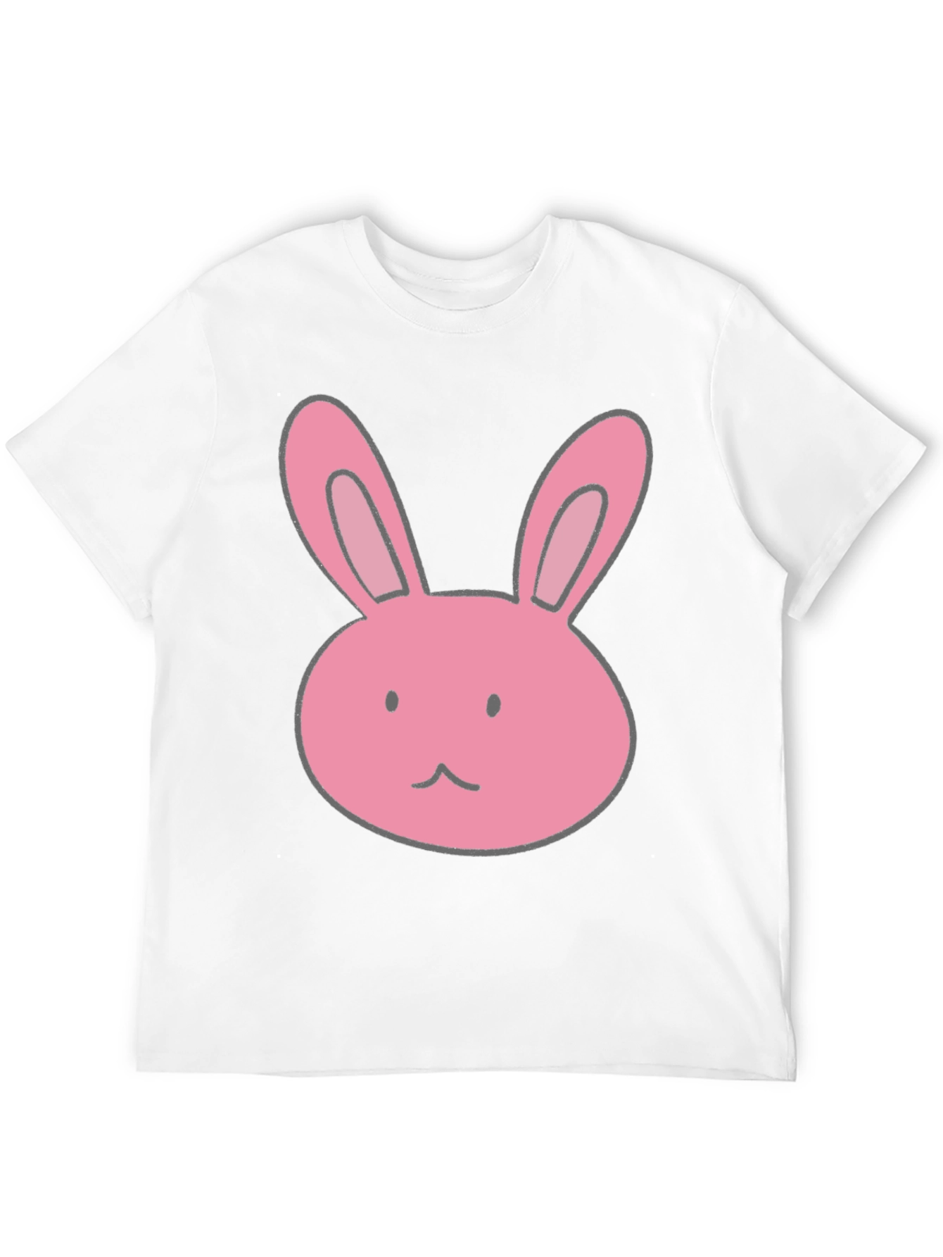 Bunny Graphic Tee - Black Cotton Casual Shirt