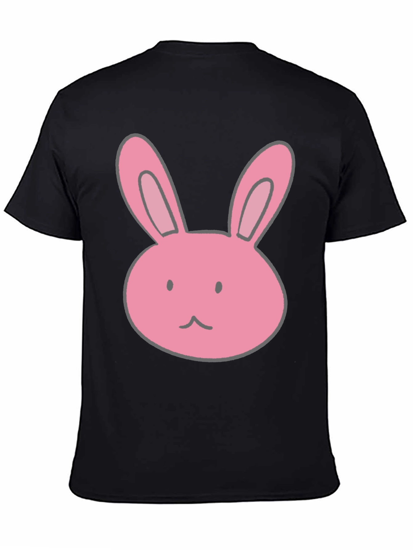Bunny Graphic Tee - Black Cotton Casual Shirt
