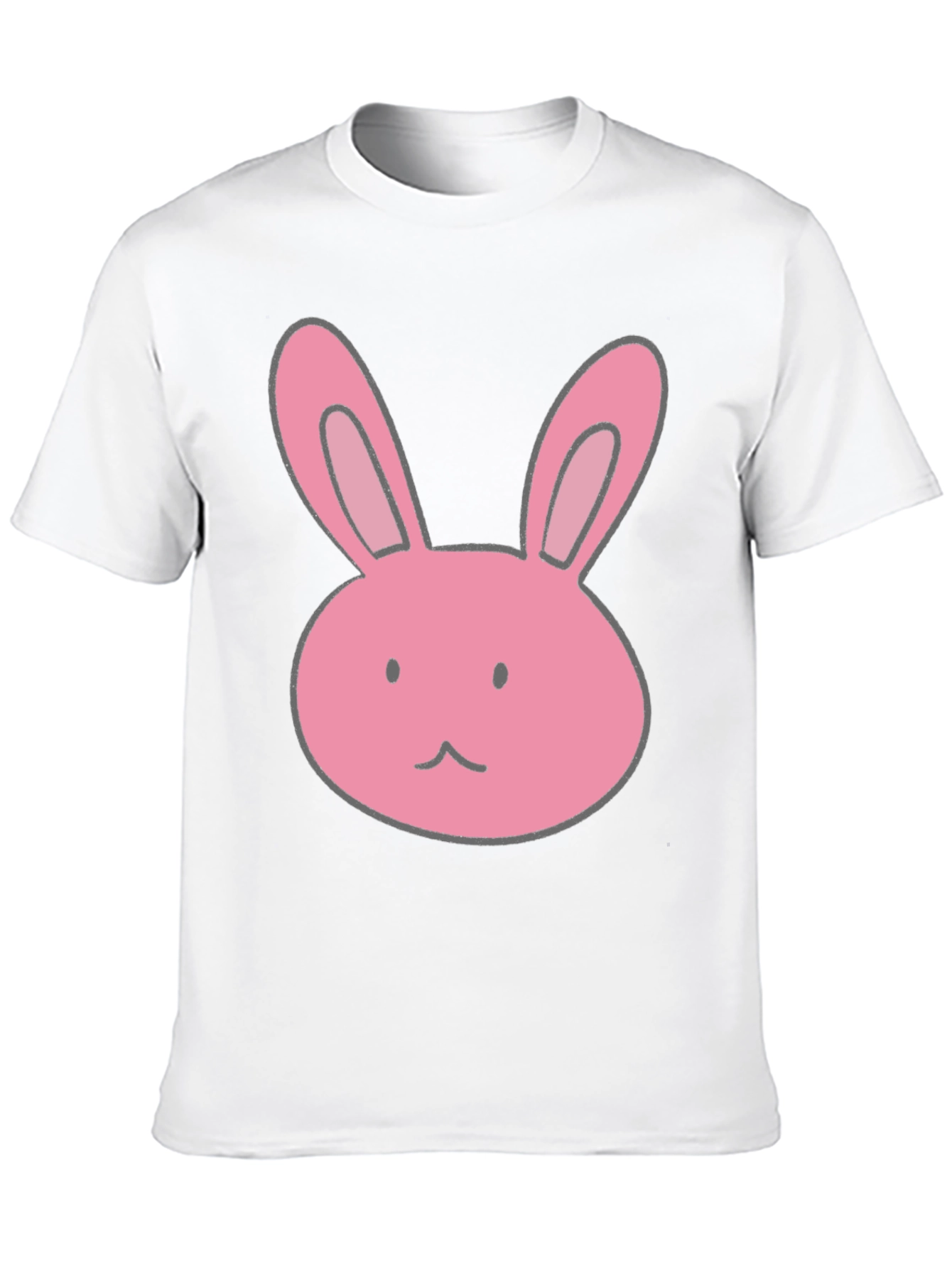 Bunny Graphic Tee - Black Cotton Casual Shirt