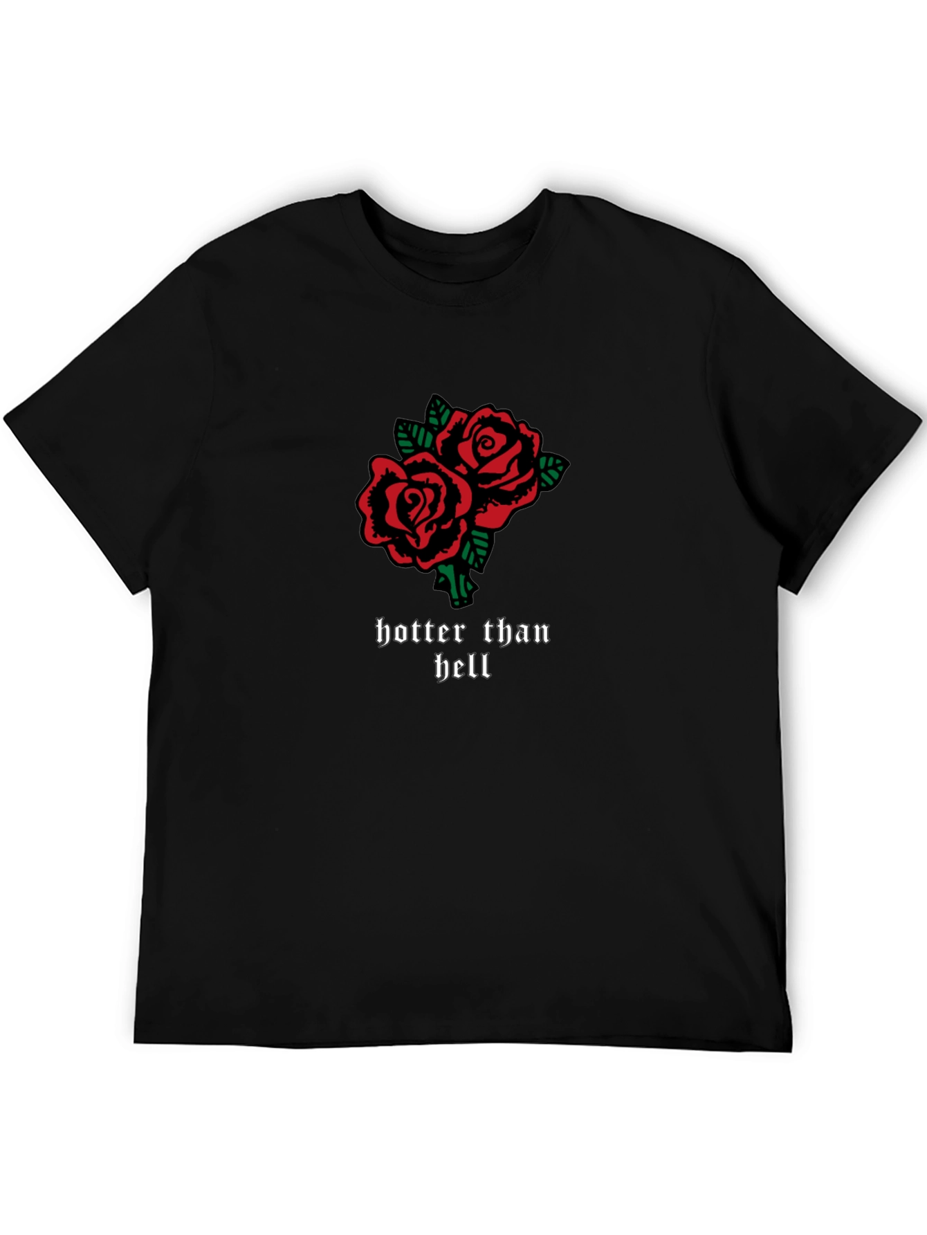 Hotter Than Hell Roses Graphic Tee - Black