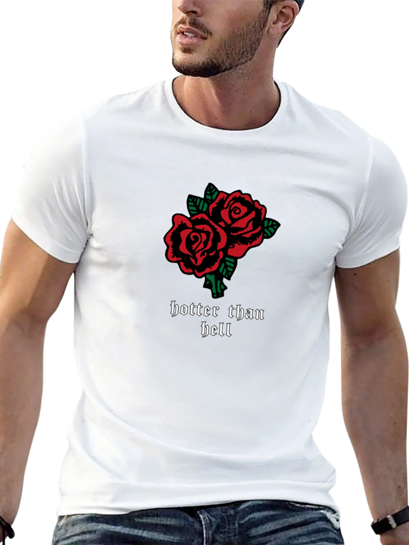 Hotter Than Hell Roses Graphic Tee - Black