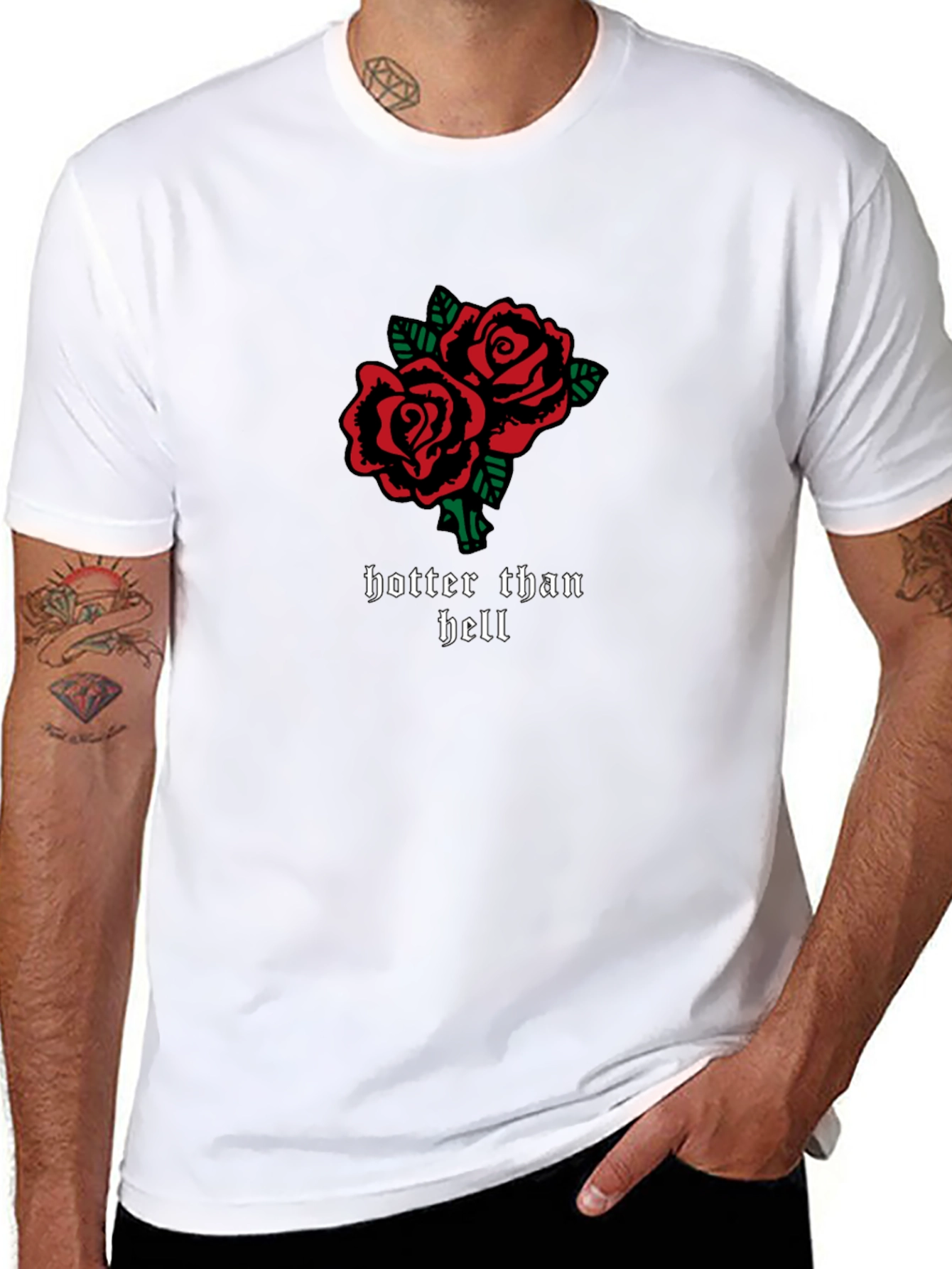 Hotter Than Hell Roses Graphic Tee - Black