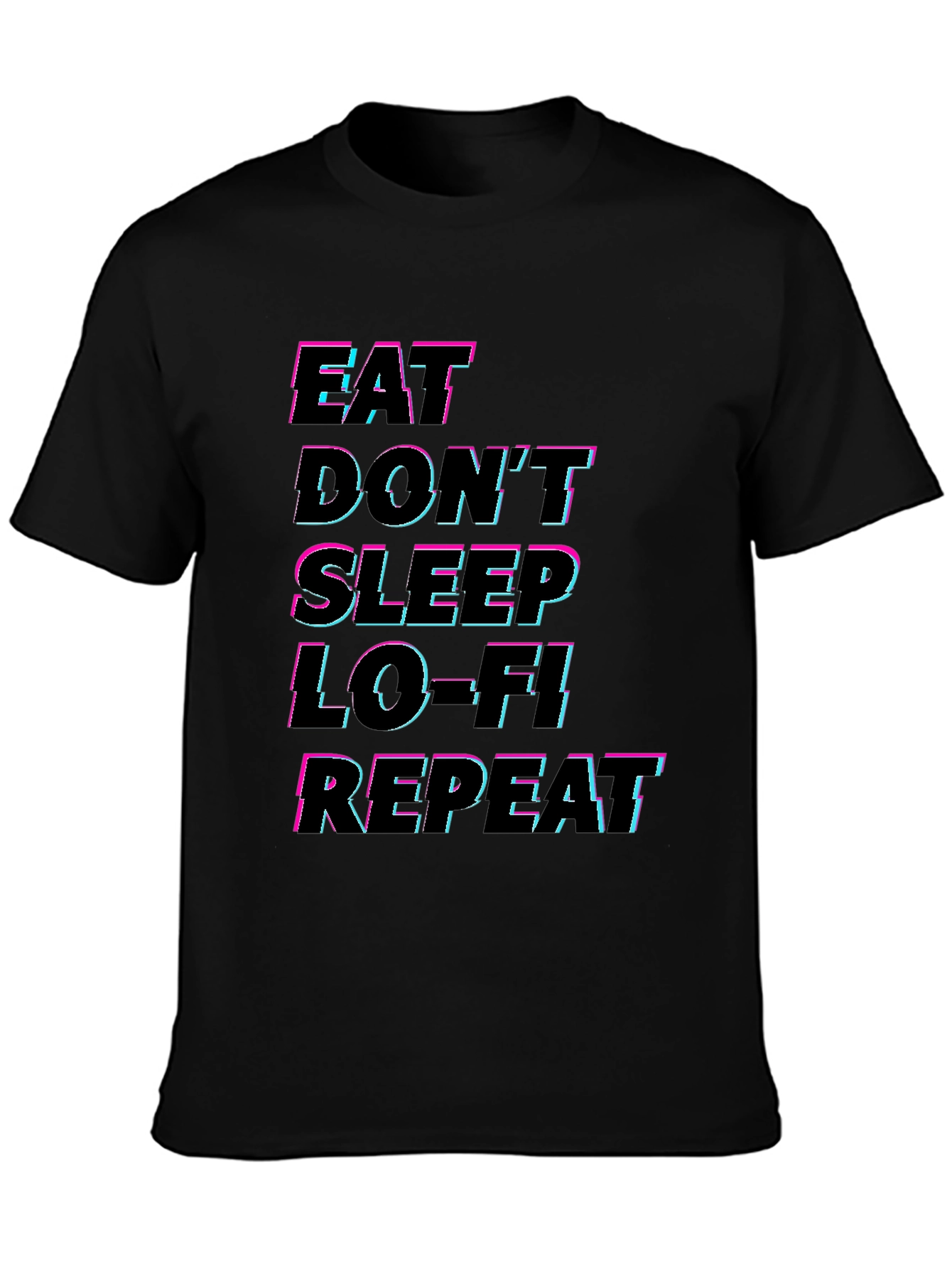 Eat Dont Sleep Lo-Fi Repeat Black Graphic Tee