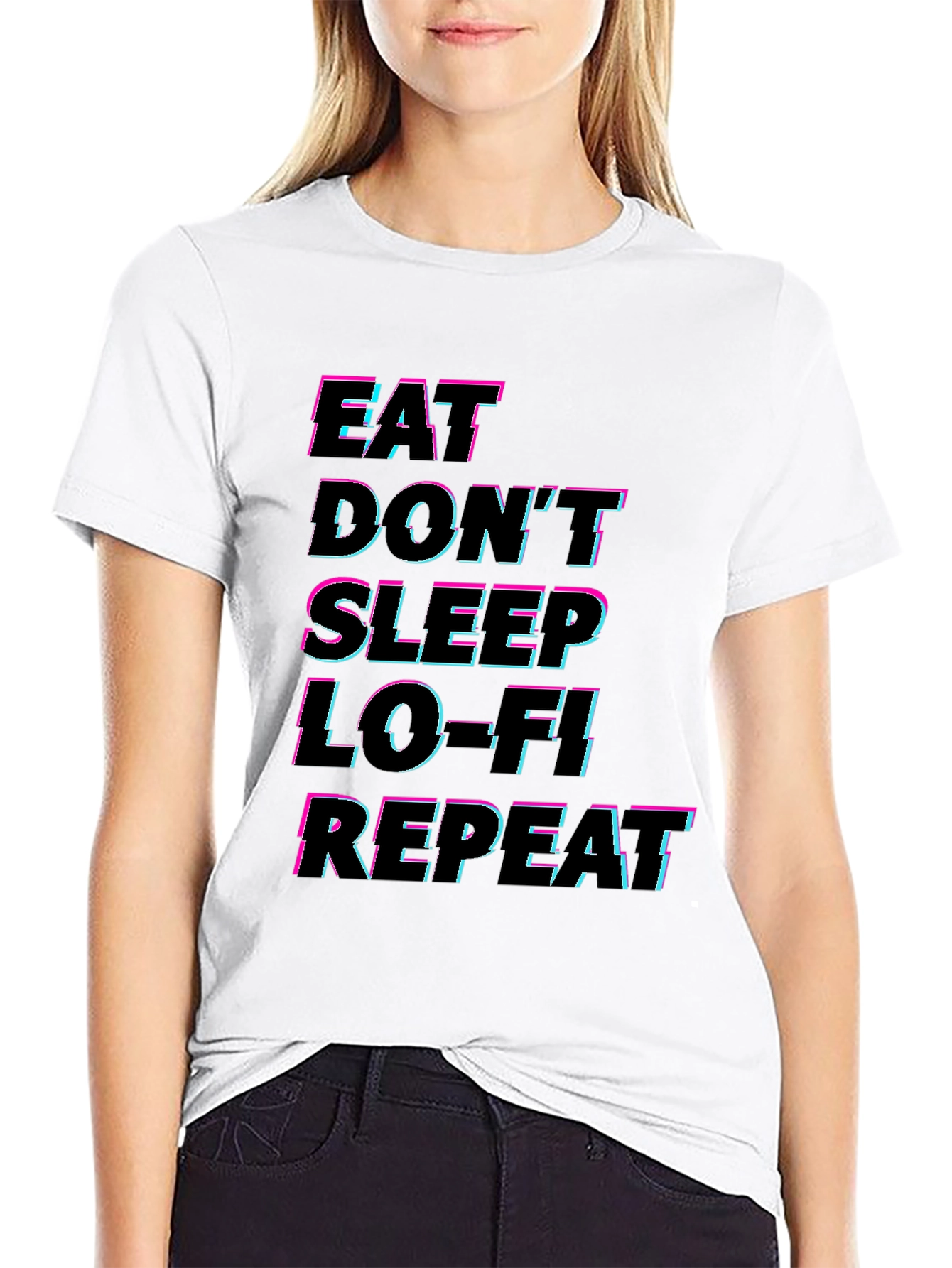 Eat Dont Sleep Lo-Fi Repeat Black Graphic Tee