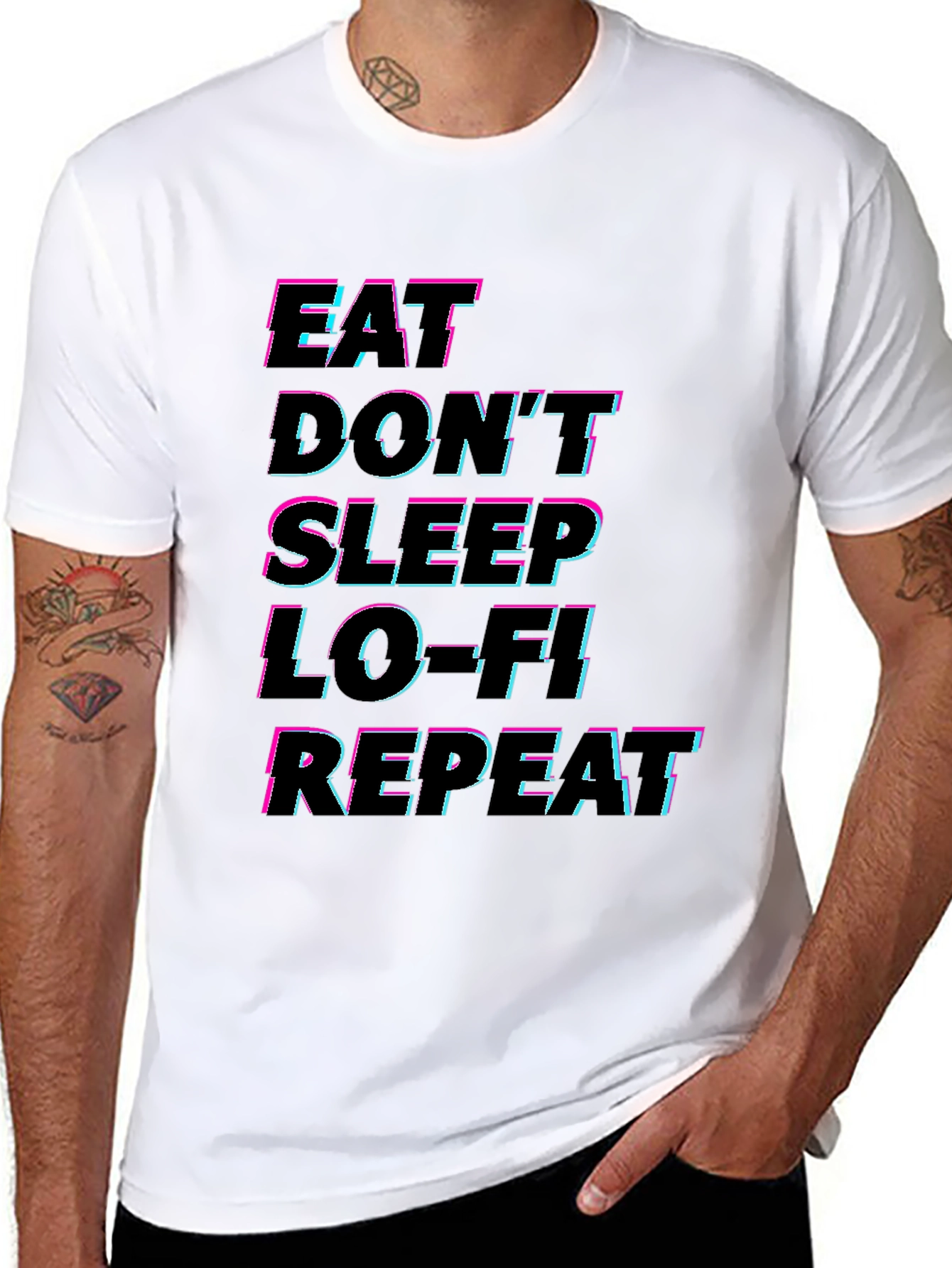 Eat Dont Sleep Lo-Fi Repeat Black Graphic Tee