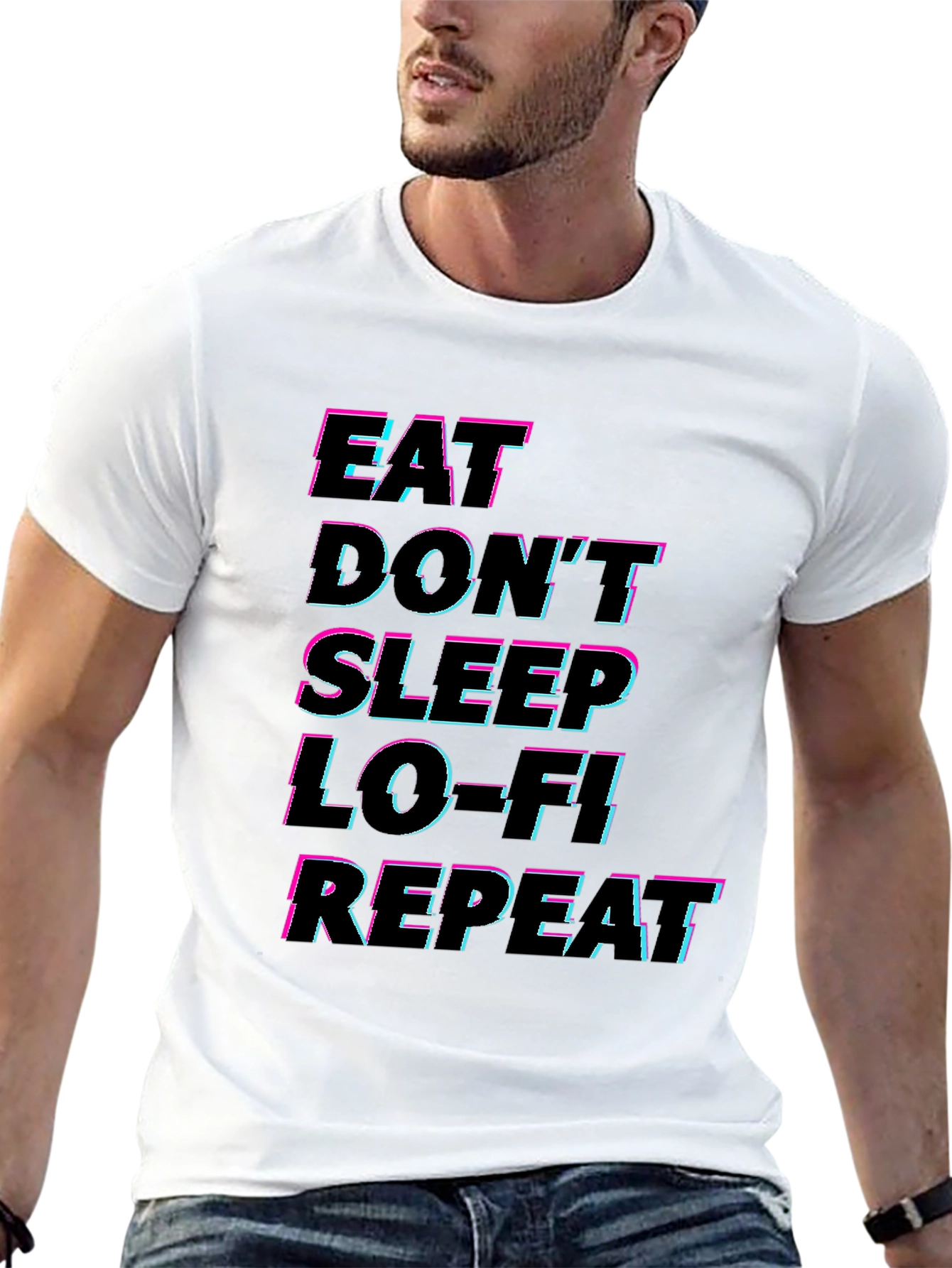 Eat Dont Sleep Lo-Fi Repeat Black Graphic Tee