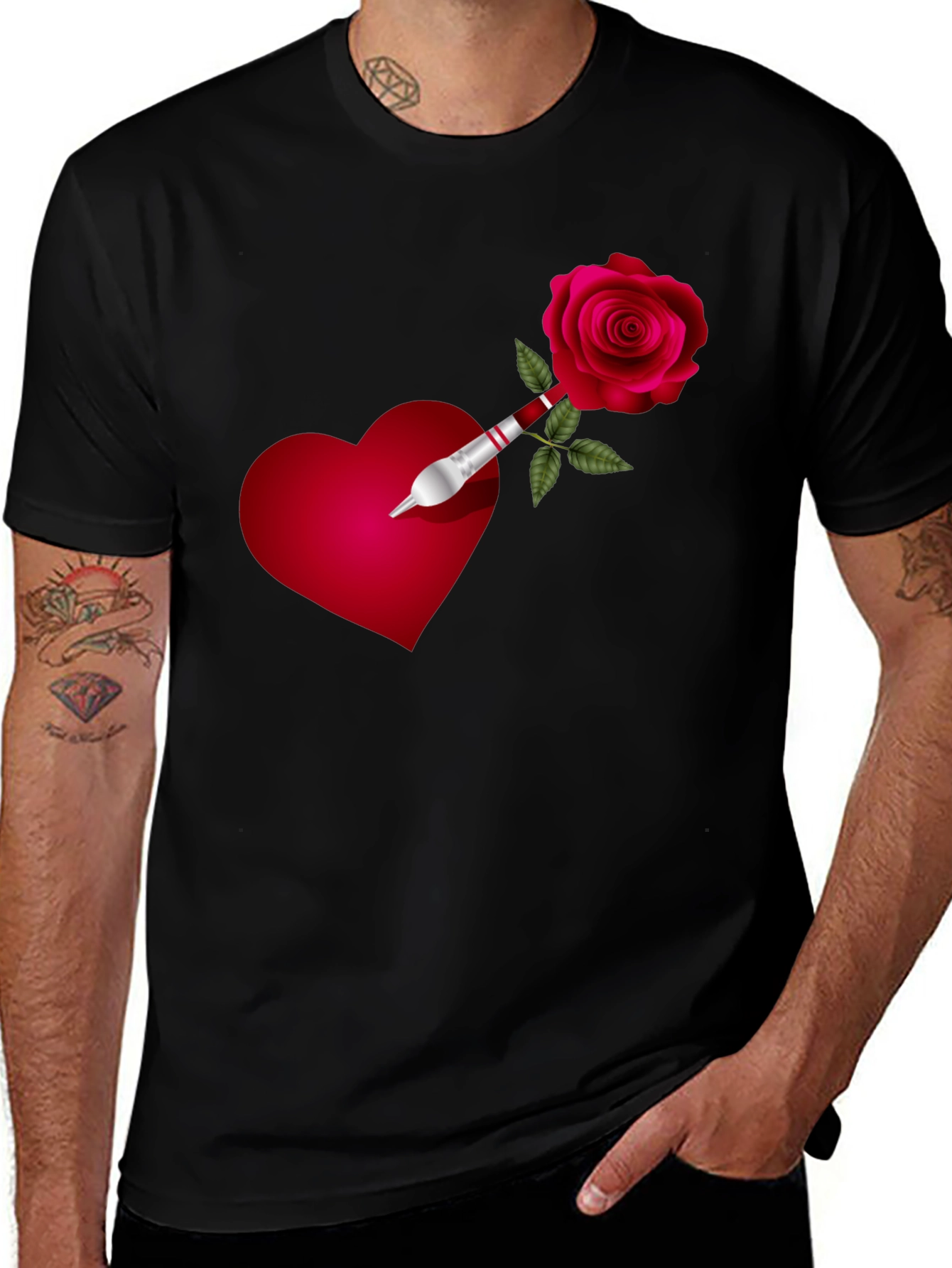 Heart & Rose Dart Graphic Tee