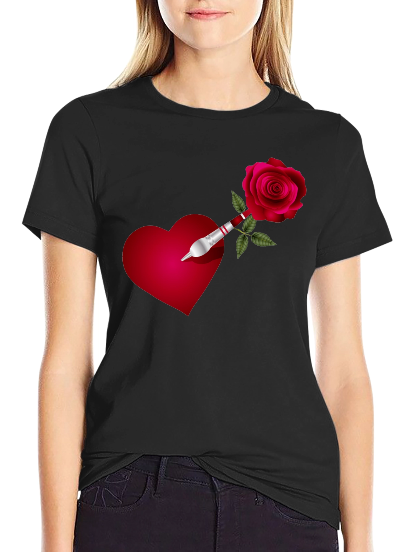Heart & Rose Dart Graphic Tee