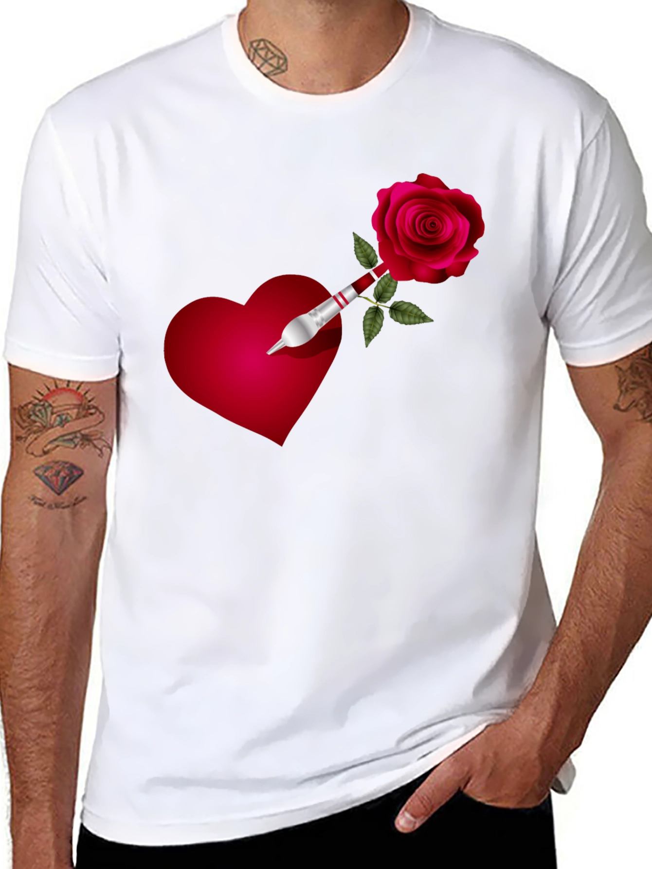 Heart & Rose Dart Graphic Tee
