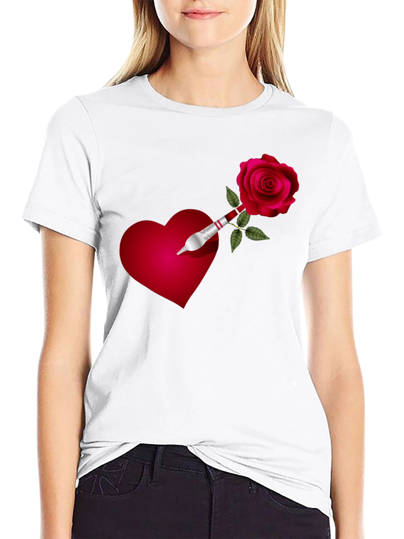 Heart & Rose Dart Graphic Tee
