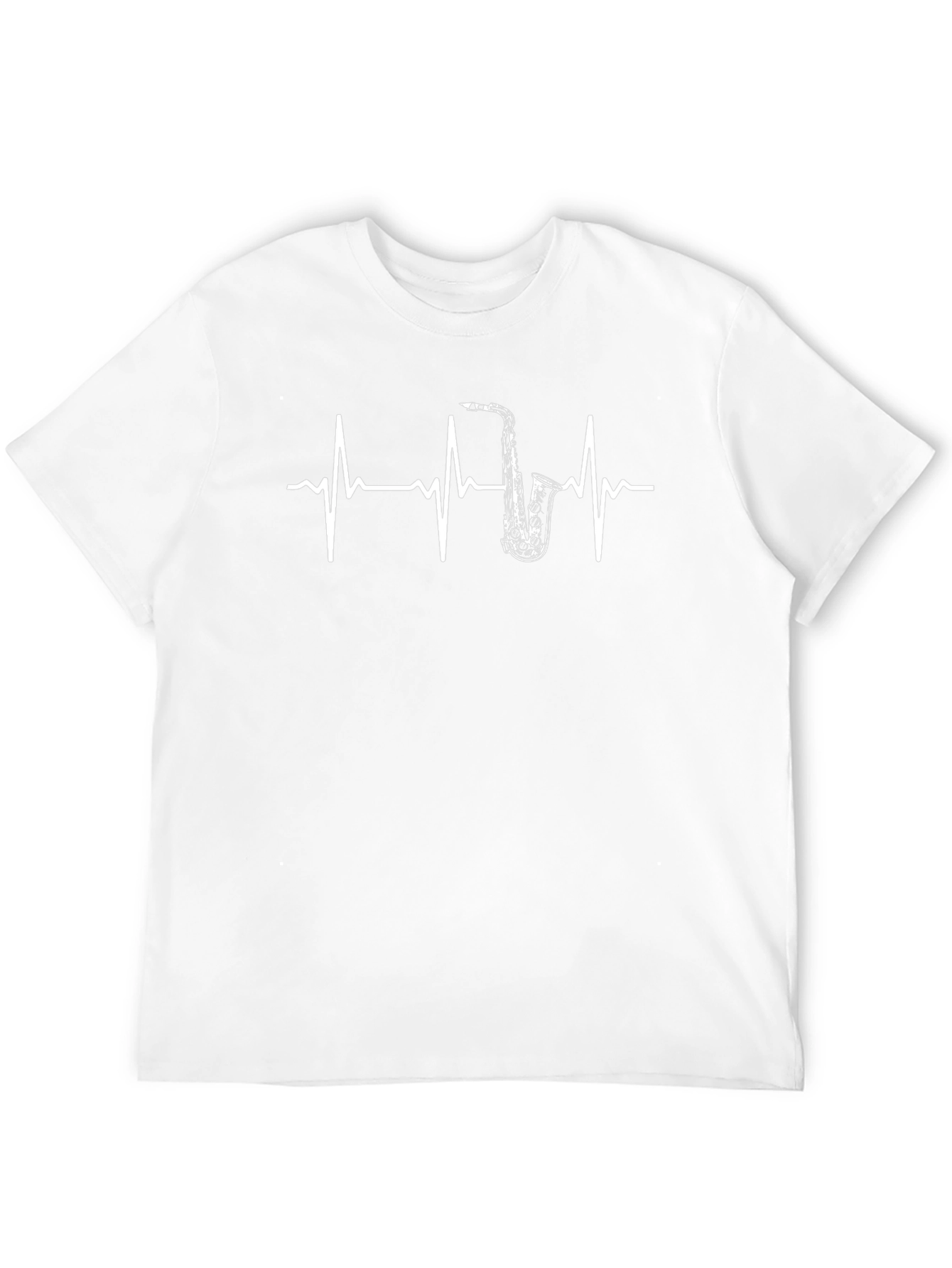 Saxophone Heartbeat Graphic Black T-Shirt