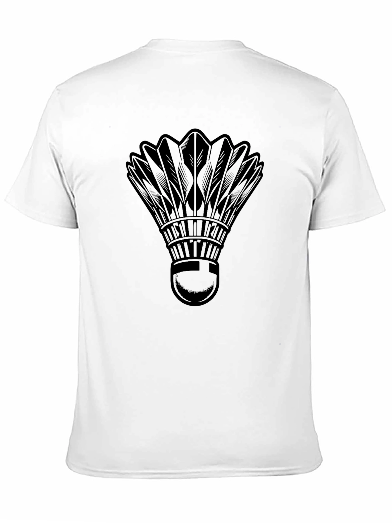 Badminton Shuttlecock Graphic Tee - Classic Black