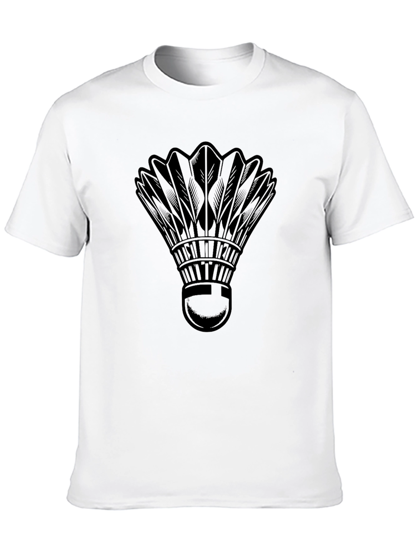 Badminton Shuttlecock Graphic Tee - Classic Black