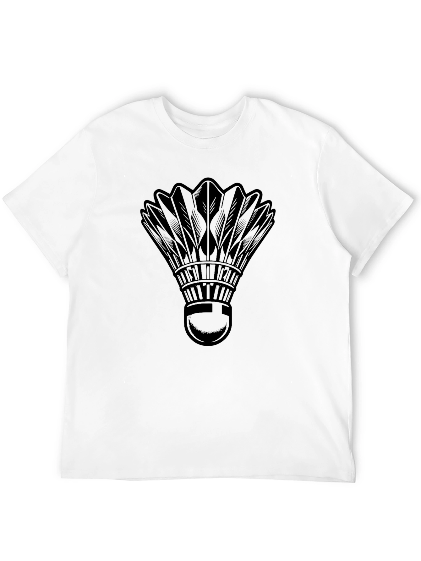 Badminton Shuttlecock Graphic Tee - Classic Black