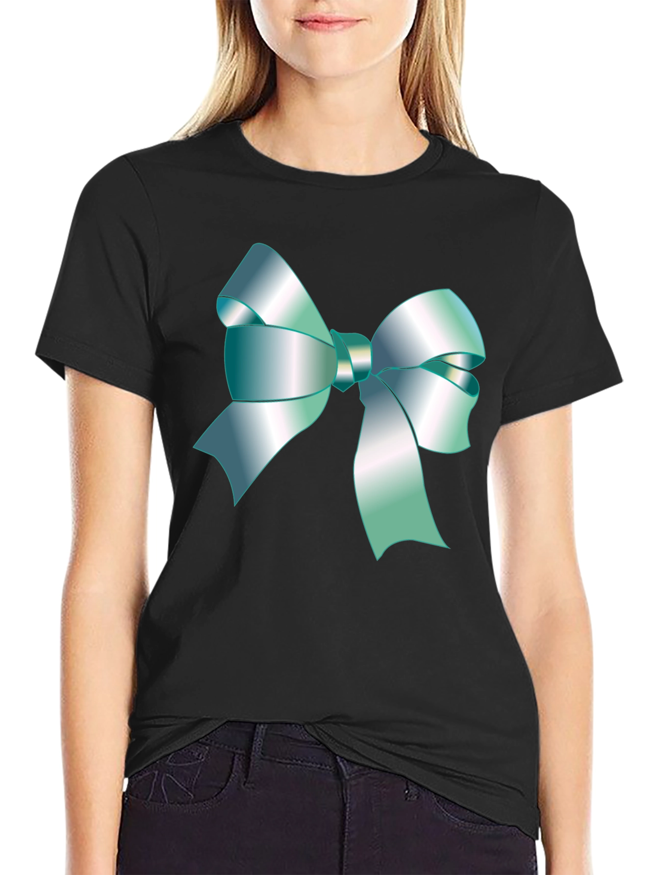 Ribbon Tee - Stylish Graphic Print T-Shirt