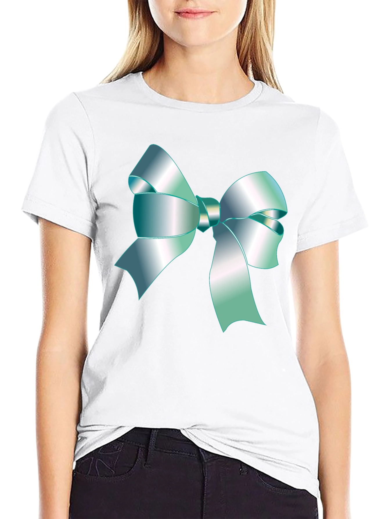 Ribbon Tee - Stylish Graphic Print T-Shirt