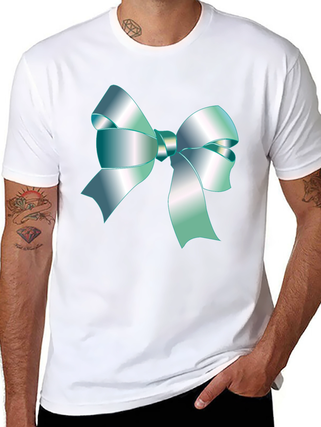 Ribbon Tee - Stylish Graphic Print T-Shirt