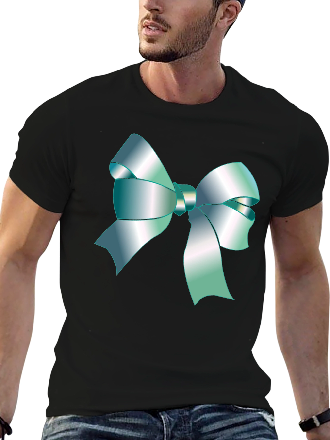 Ribbon Tee - Stylish Graphic Print T-Shirt