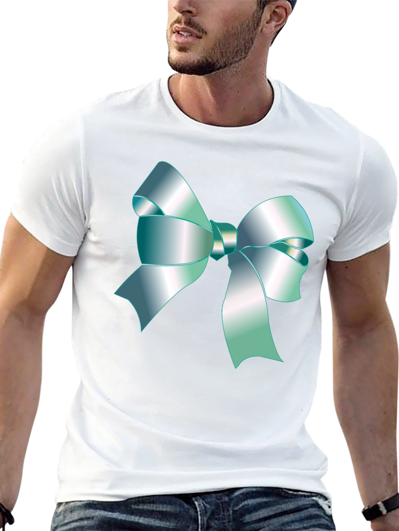 Ribbon Tee - Stylish Graphic Print T-Shirt