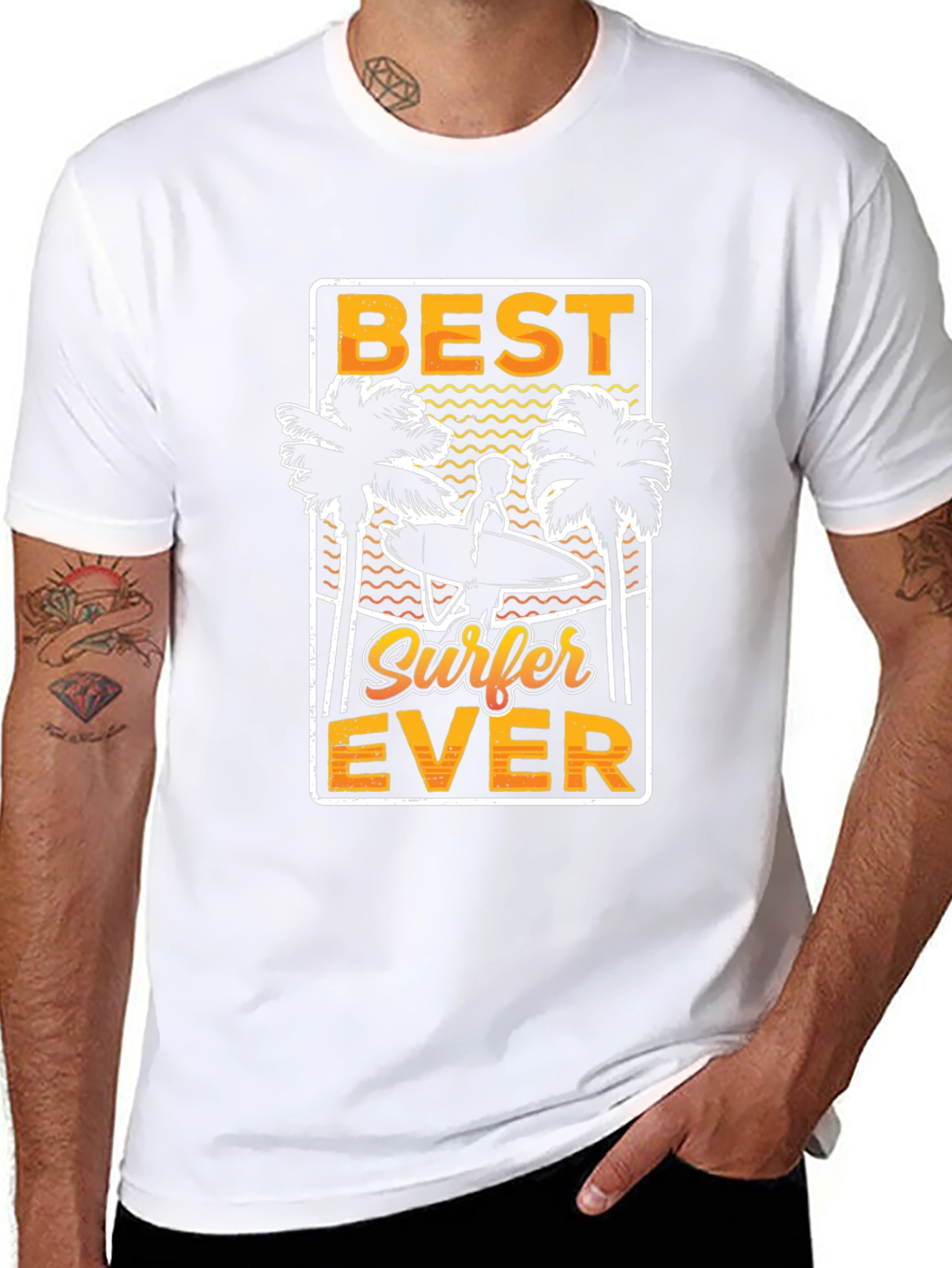 Best Surfer Ever Graphic Tee - Black