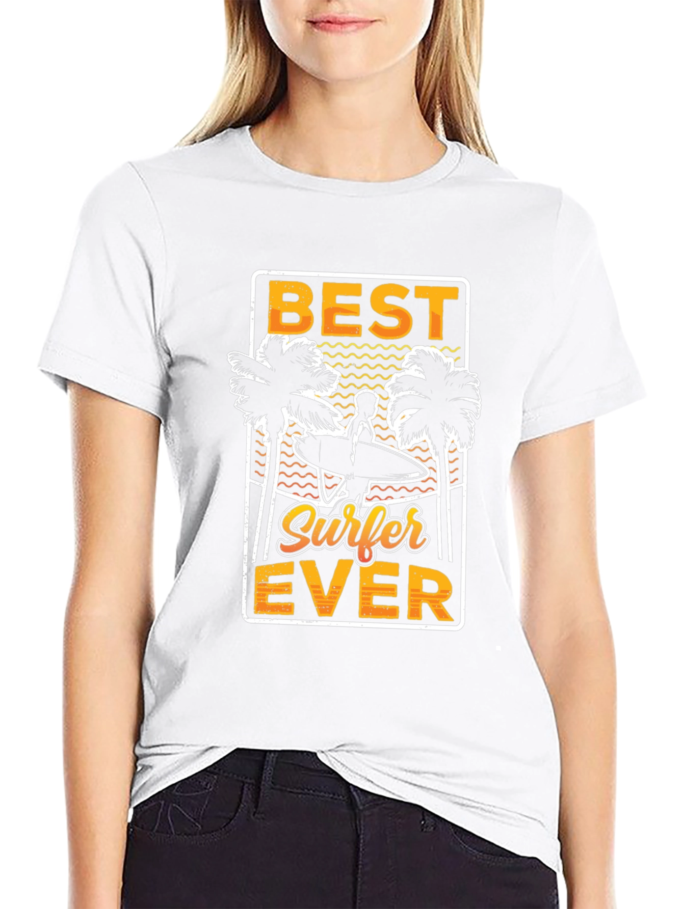 Best Surfer Ever Graphic Tee - Black