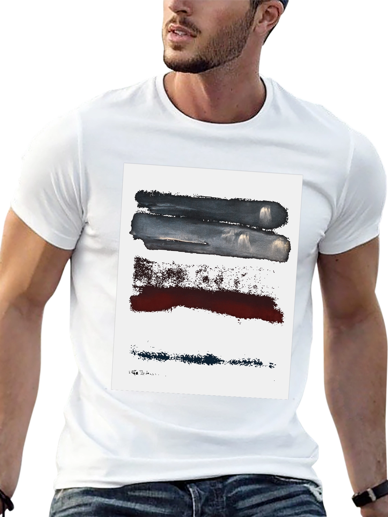 Abstract Brushstroke Graphic Tee - Modern Art Shirt