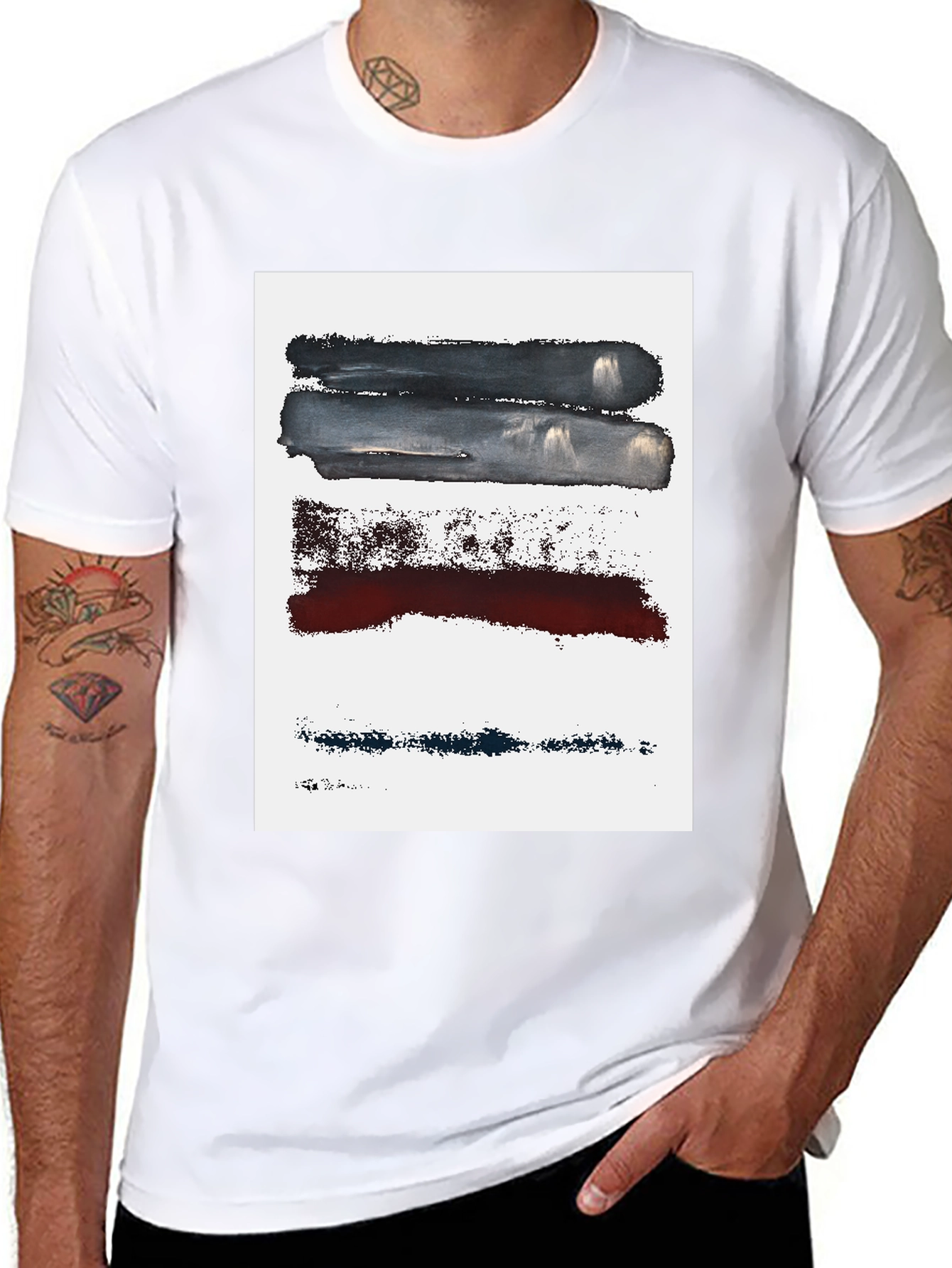Abstract Brushstroke Graphic Tee - Modern Art Shirt