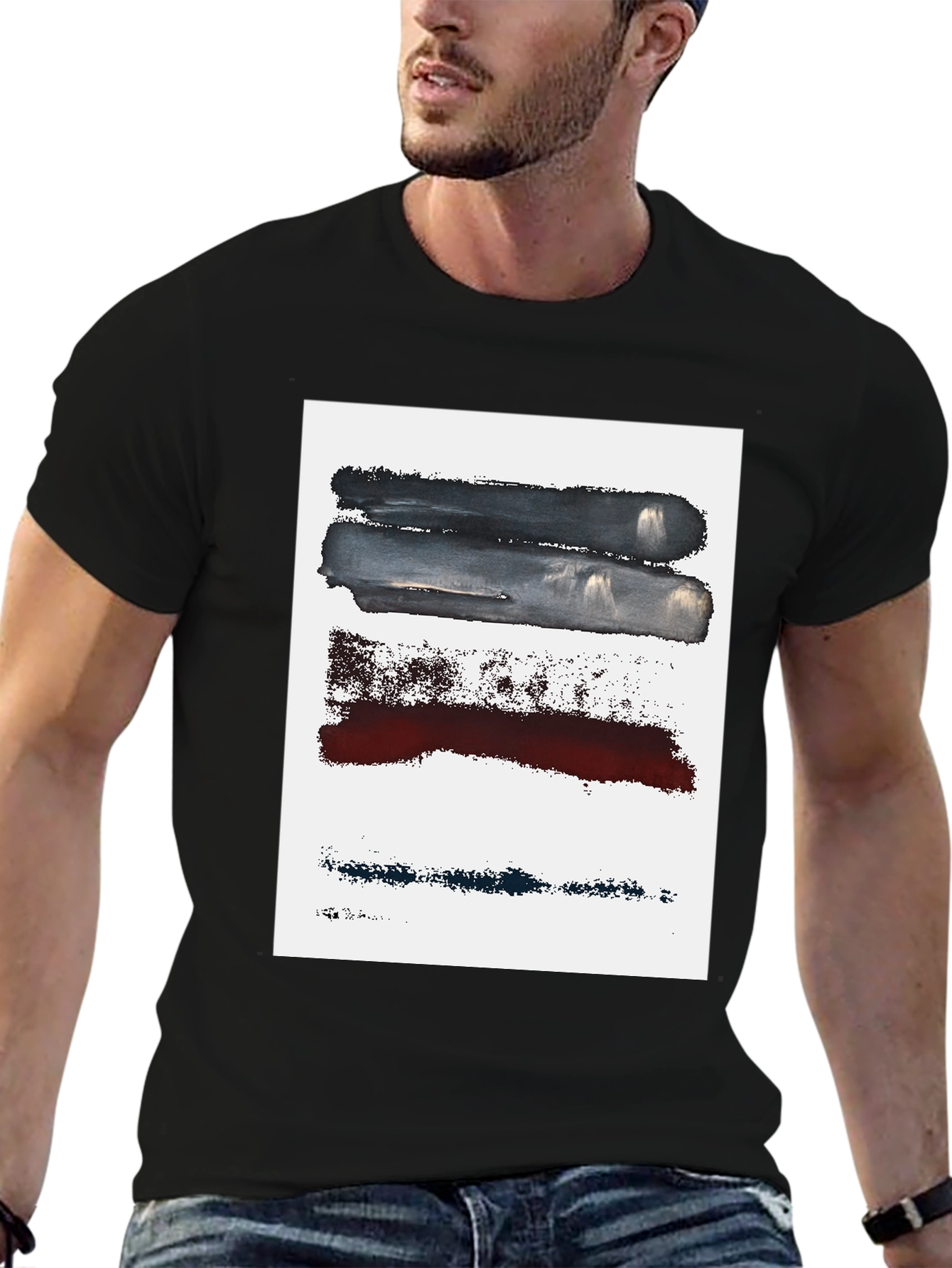 Abstract Brushstroke Graphic Tee - Modern Art Shirt