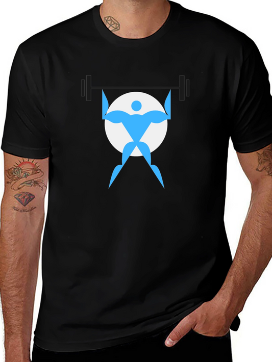 Weightlifter Graphic Tee - Black Cotton Shirt