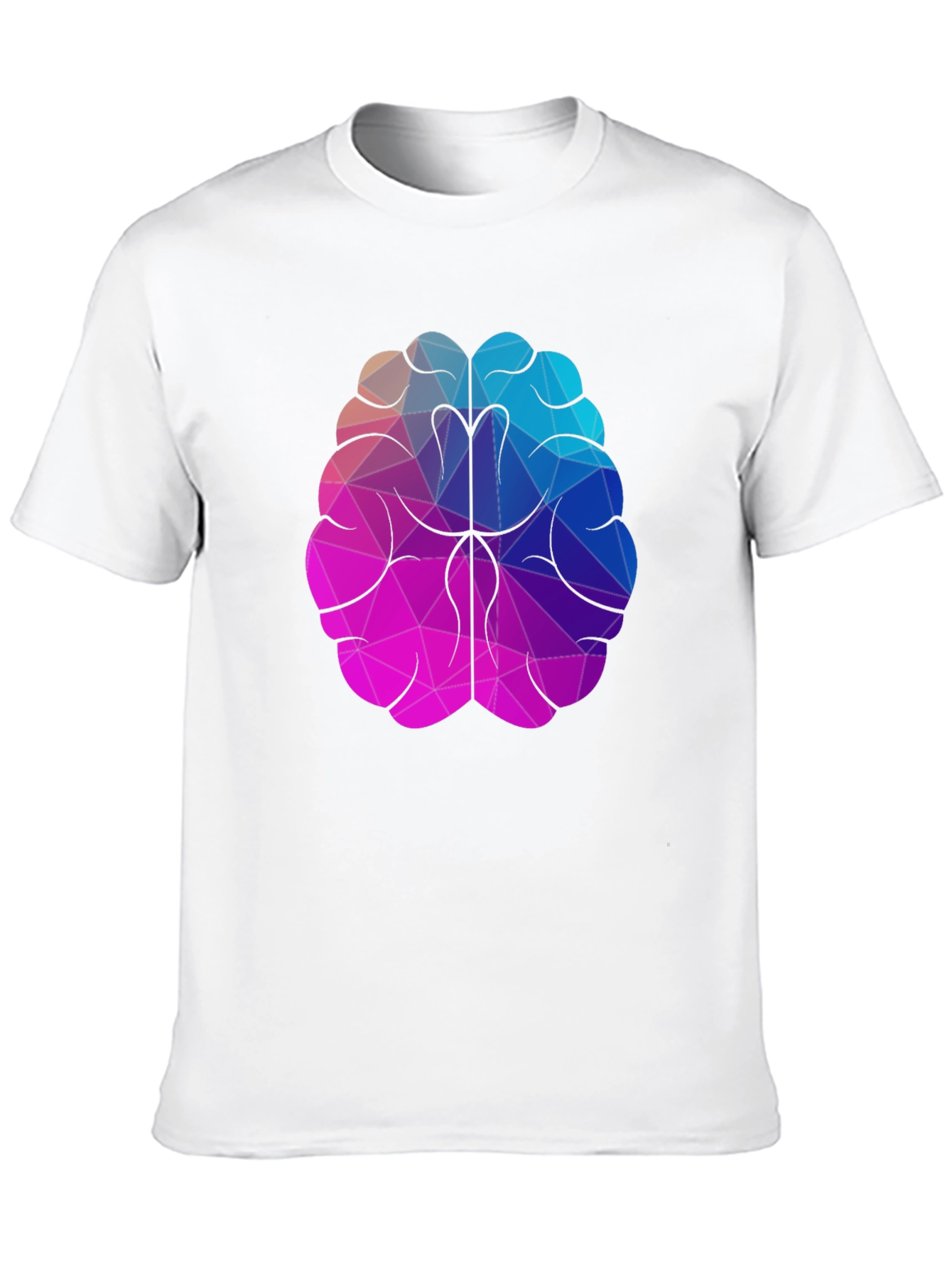 Geometric Brain Graphic Tee - Stylish Black T-Shirt