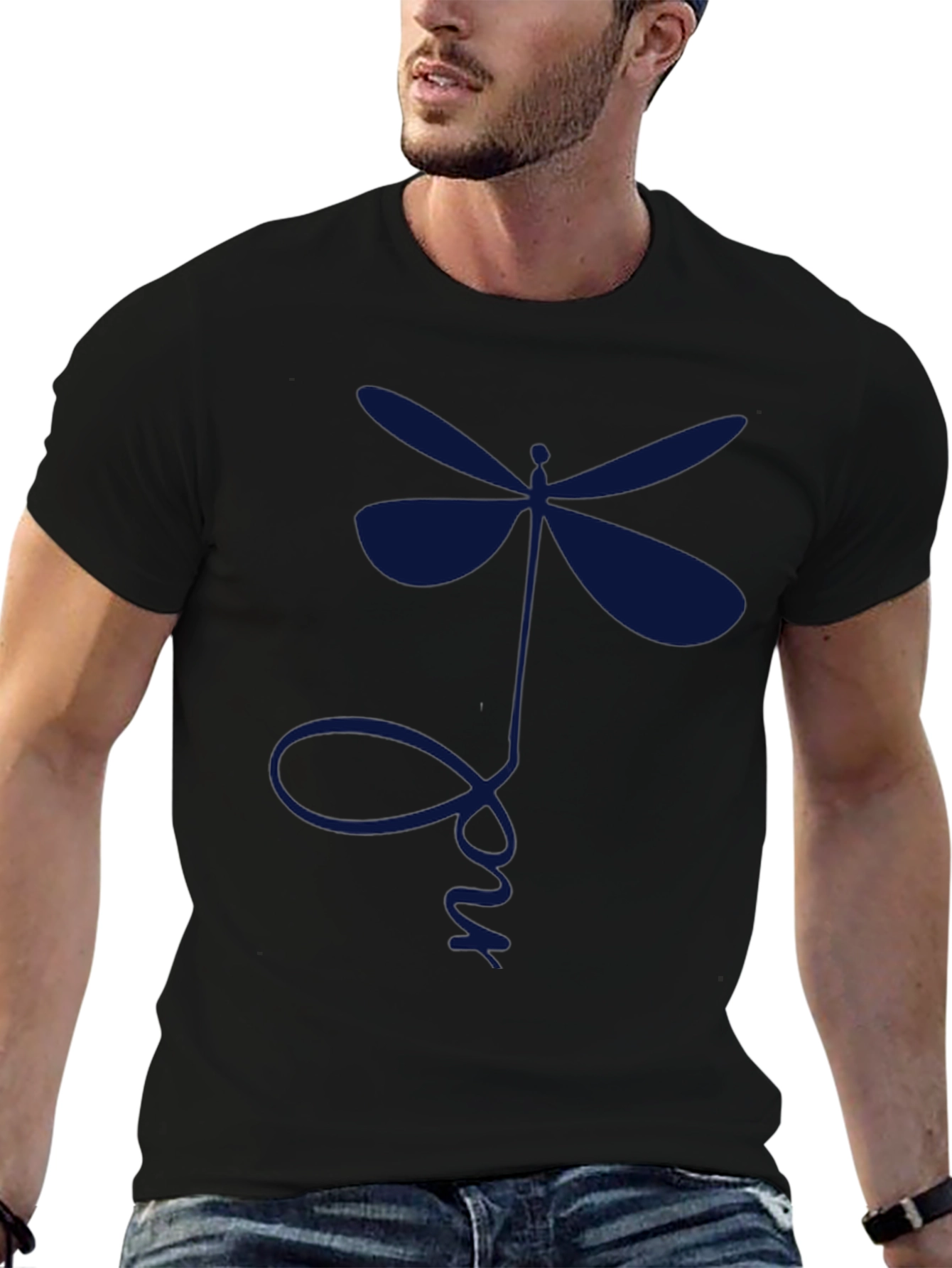 Dragonfly Graphic Tee - Mens Black T-Shirt