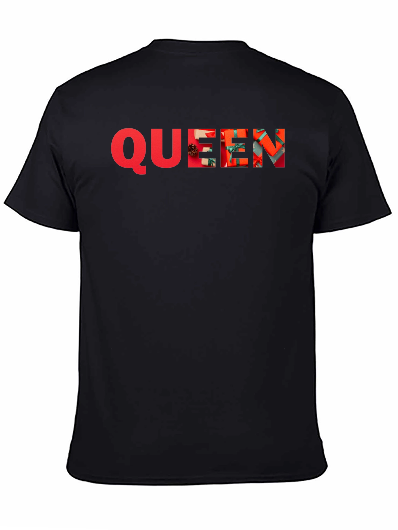 Queen Christmas Gift Pattern Black T-Shirt