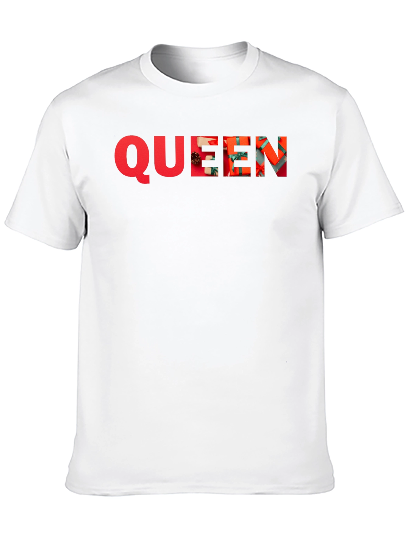 Queen Christmas Gift Pattern Black T-Shirt