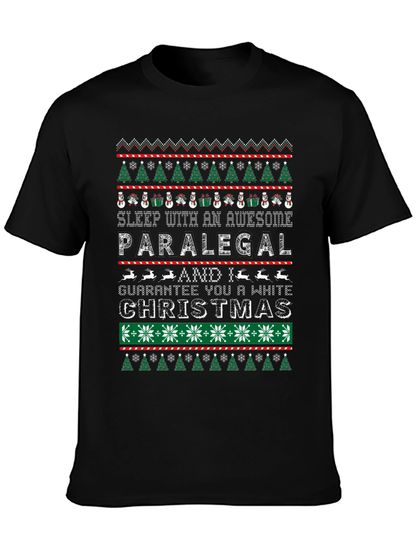 Awesome Paralegal White Christmas Ugly Sweater Style T-Shirt
