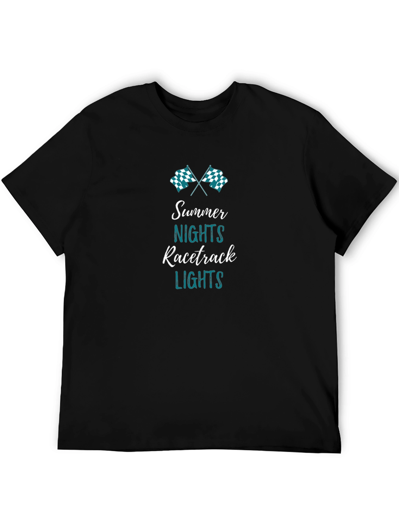 Summer Nights Racetrack Lights Black T-Shirt