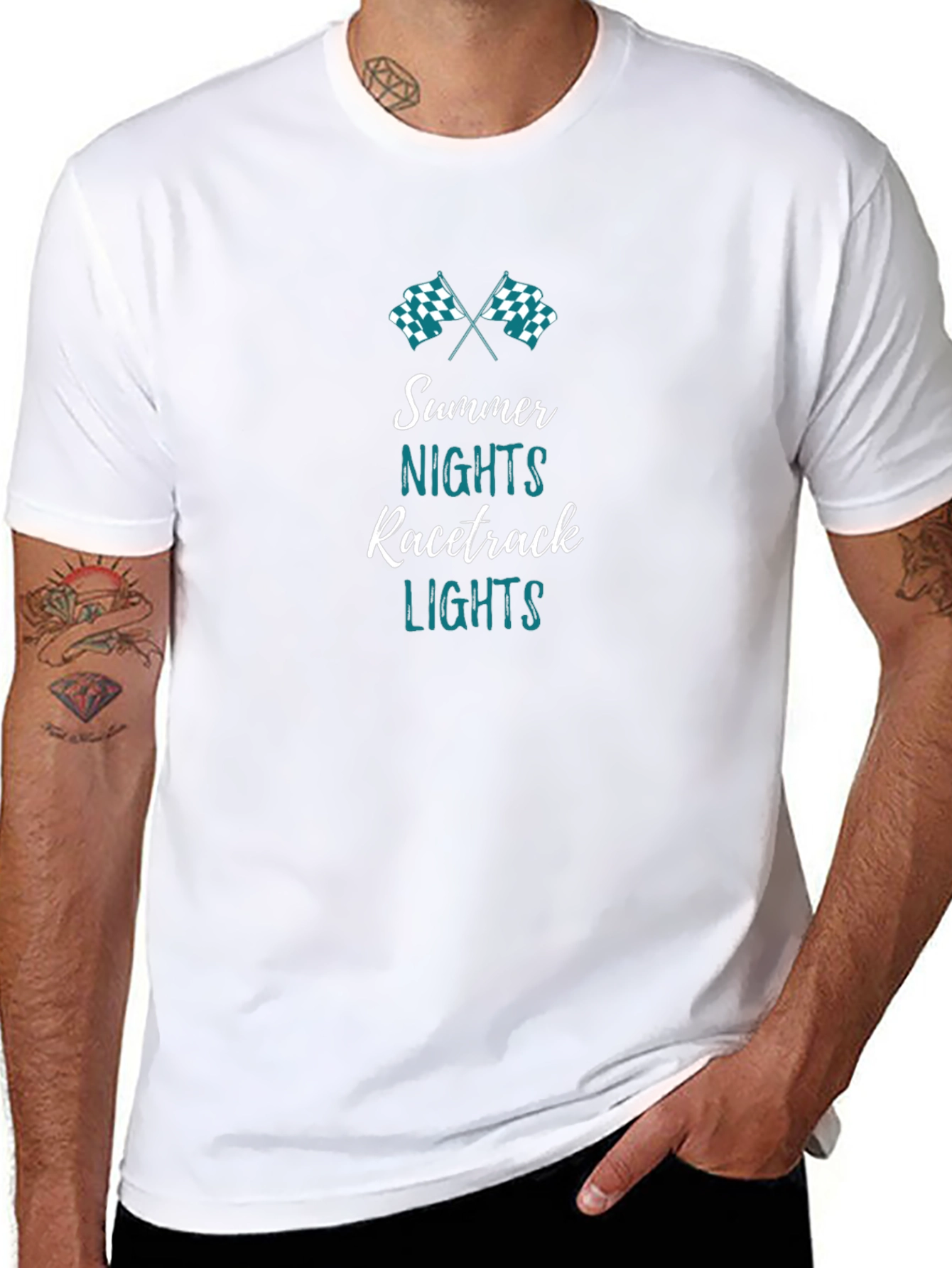 Summer Nights Racetrack Lights Black T-Shirt