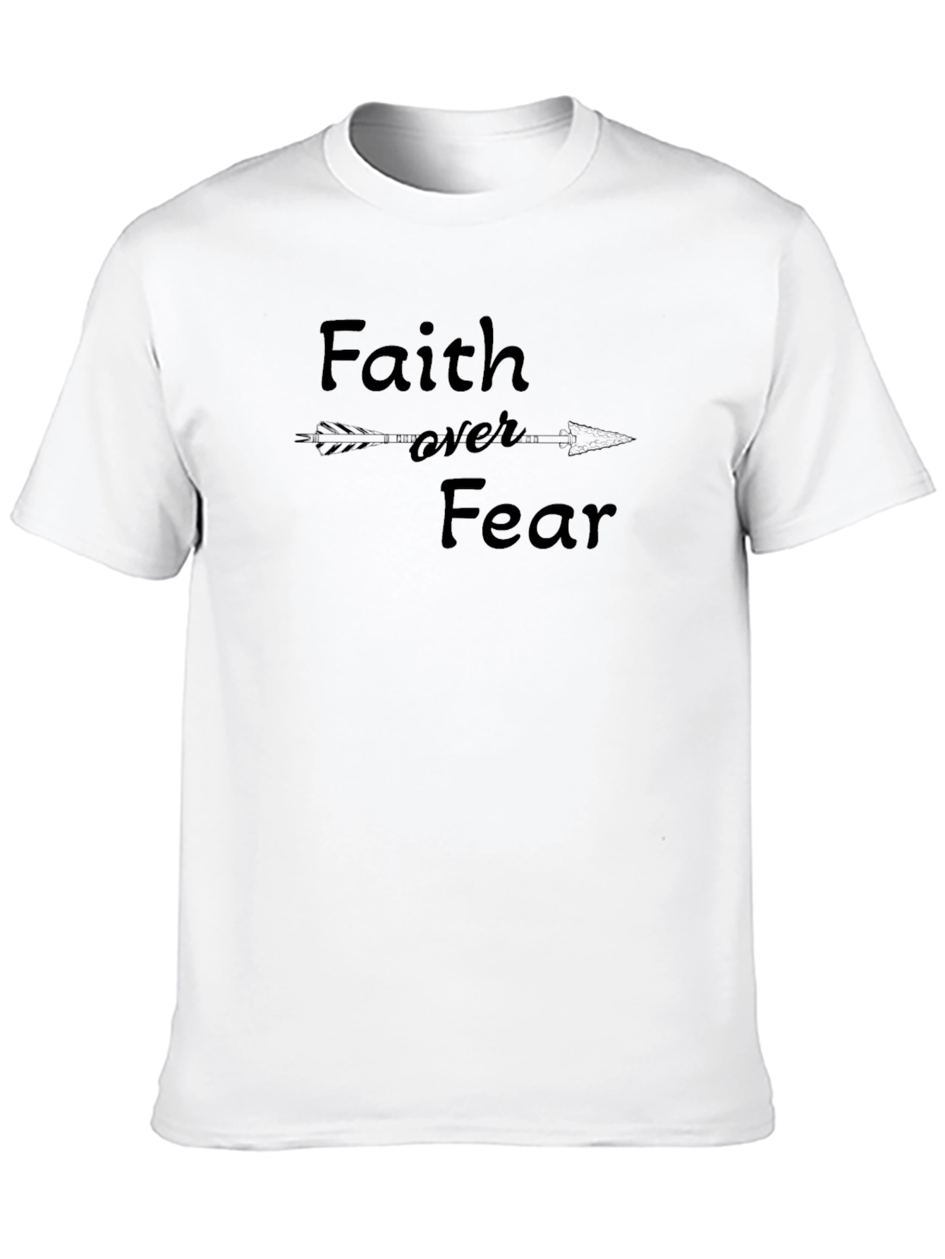 Faith Over Fear T-Shirt - Inspirational Arrow Design