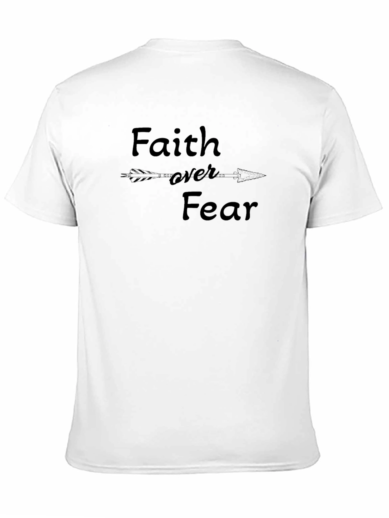 Faith Over Fear T-Shirt - Inspirational Arrow Design