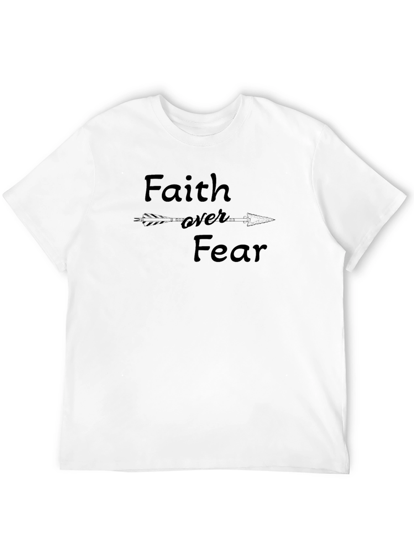 Faith Over Fear T-Shirt - Inspirational Arrow Design