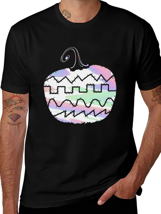 Halloween Pumpkin Graphic Tee - Mens Black T-Shirt