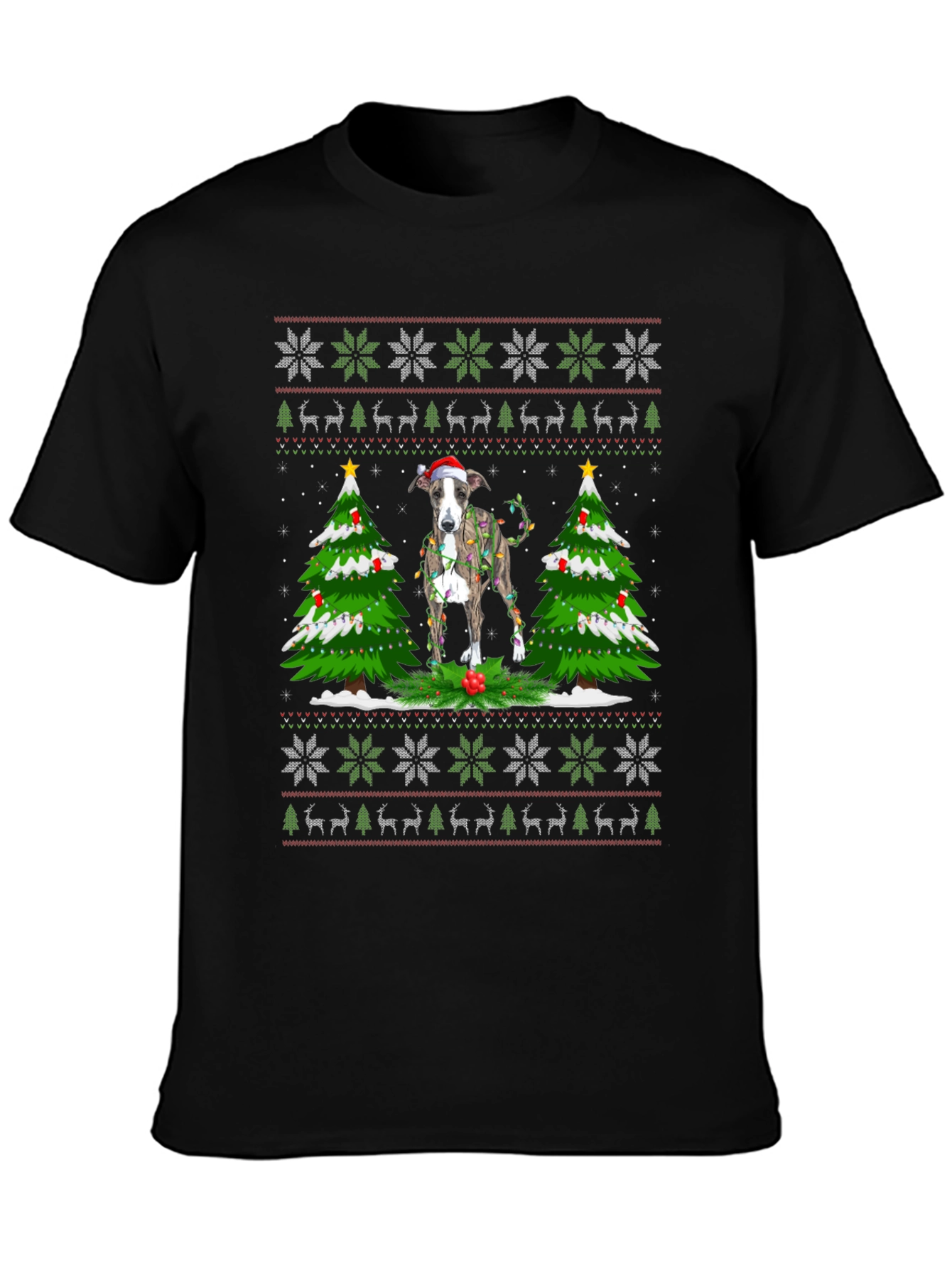 Festive Dog Christmas Sweater T-Shirt