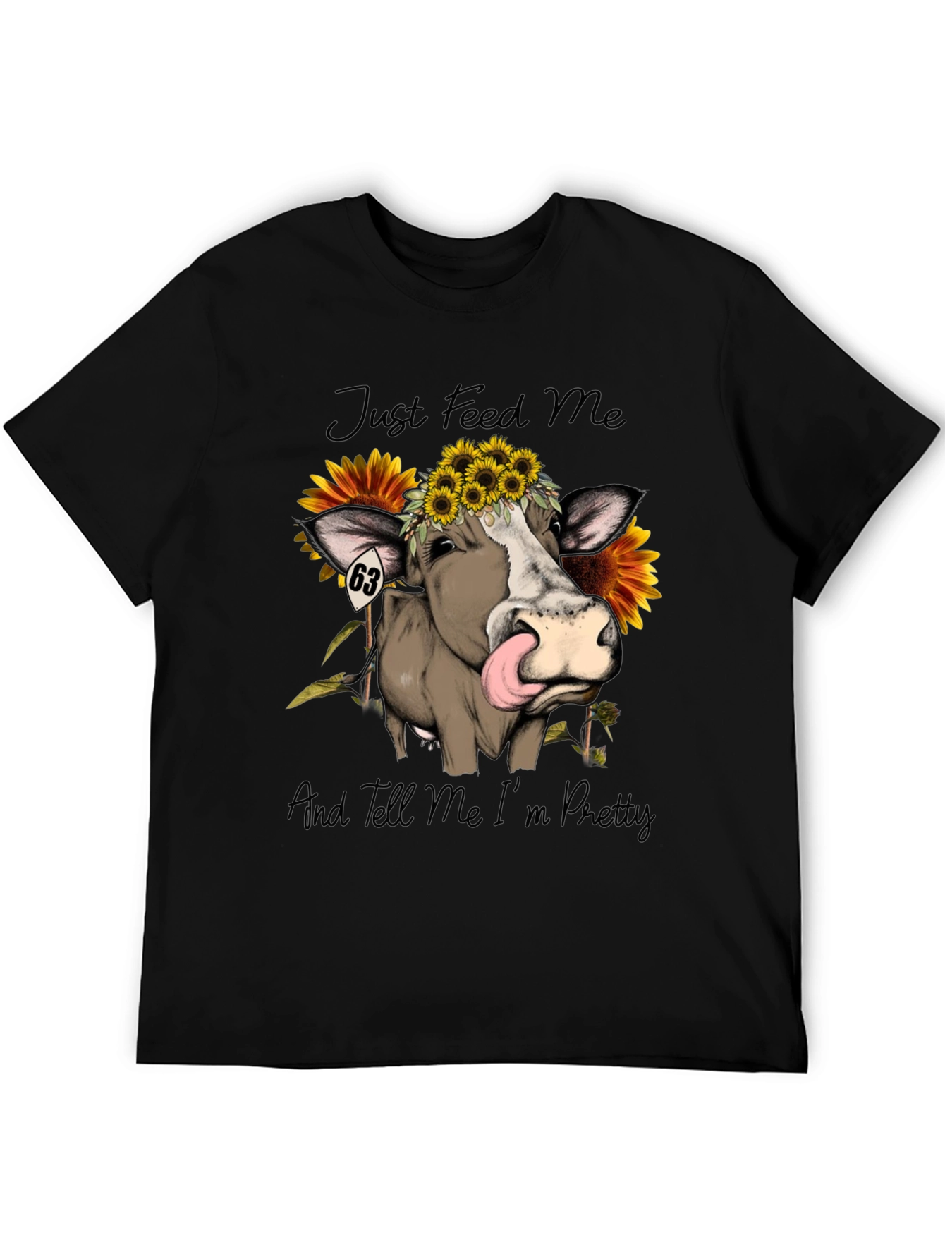 Cow & Sunflower Graphic Tee - Just Feed Me!
