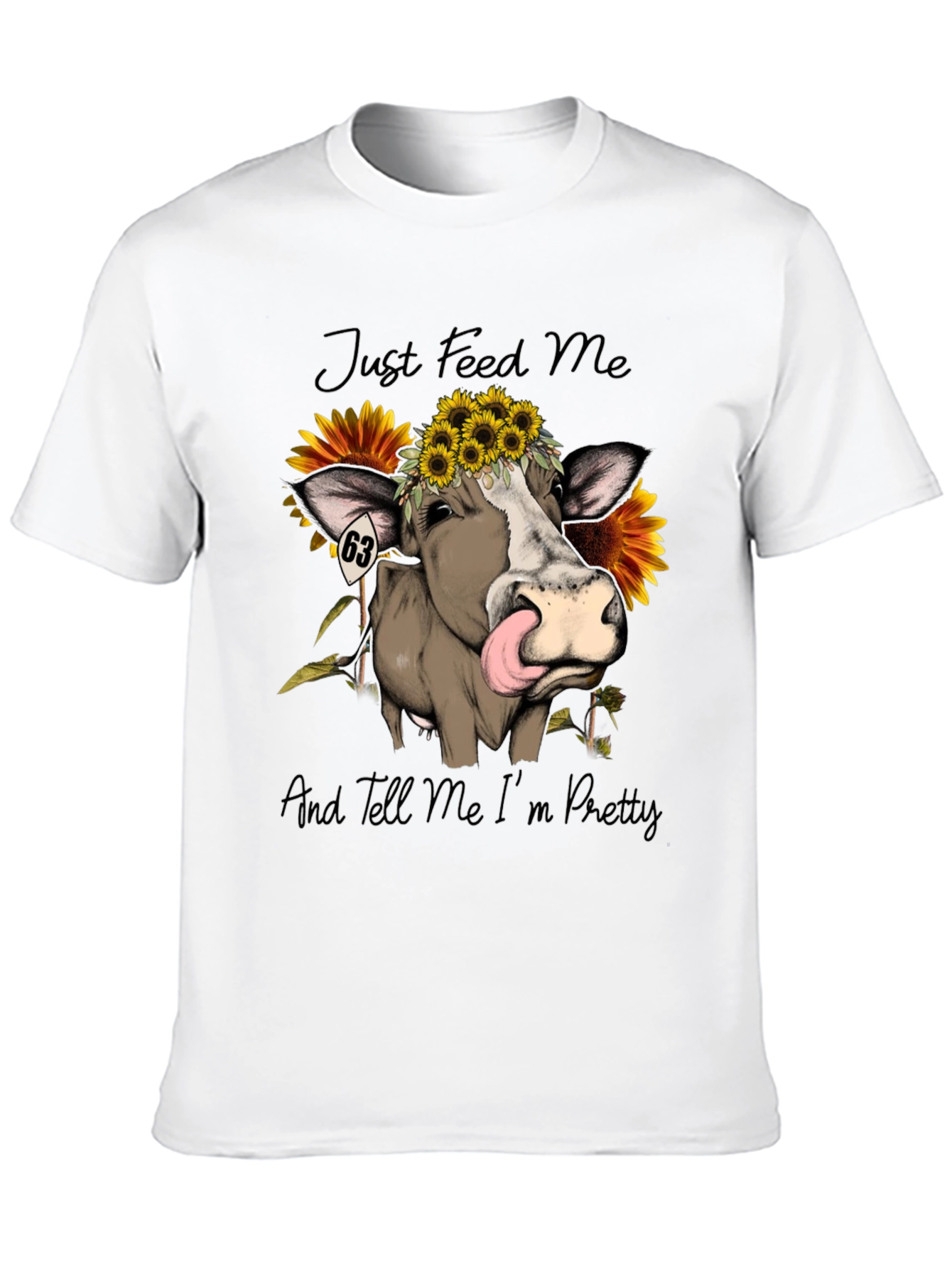 Cow & Sunflower Graphic Tee - Just Feed Me!