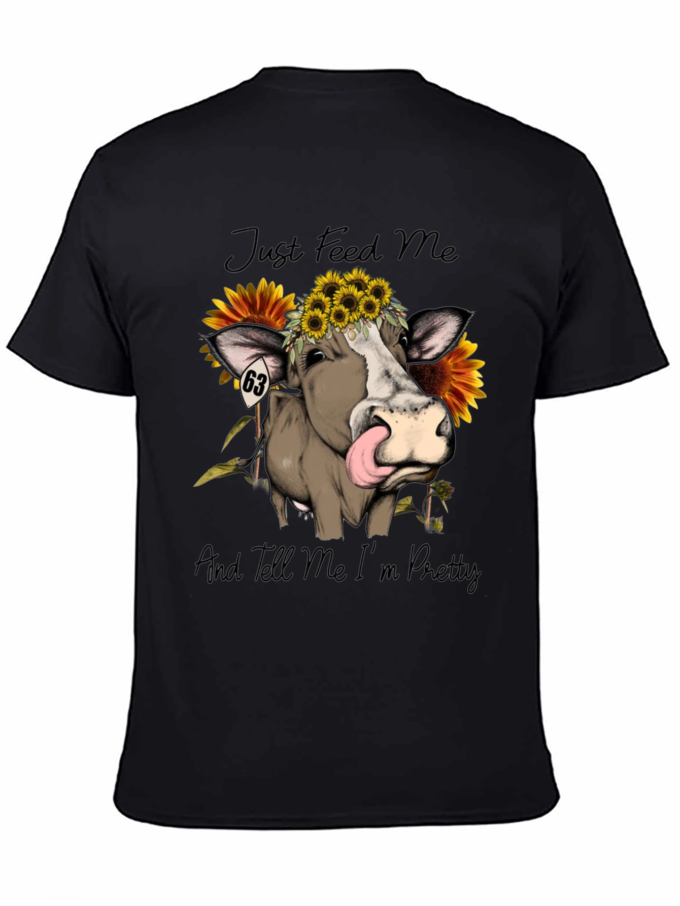 Cow & Sunflower Graphic Tee - Just Feed Me!