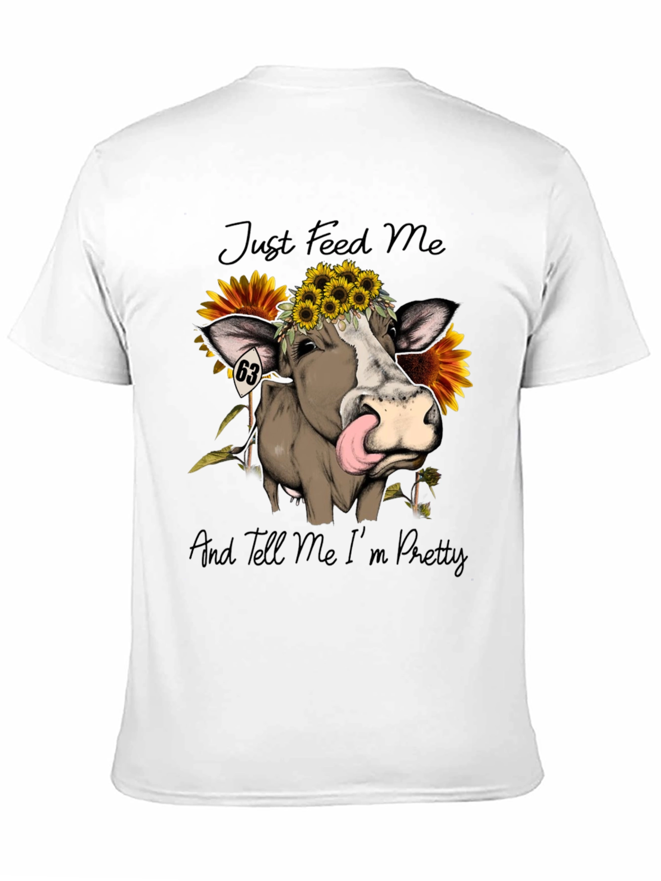 Cow & Sunflower Graphic Tee - Just Feed Me!